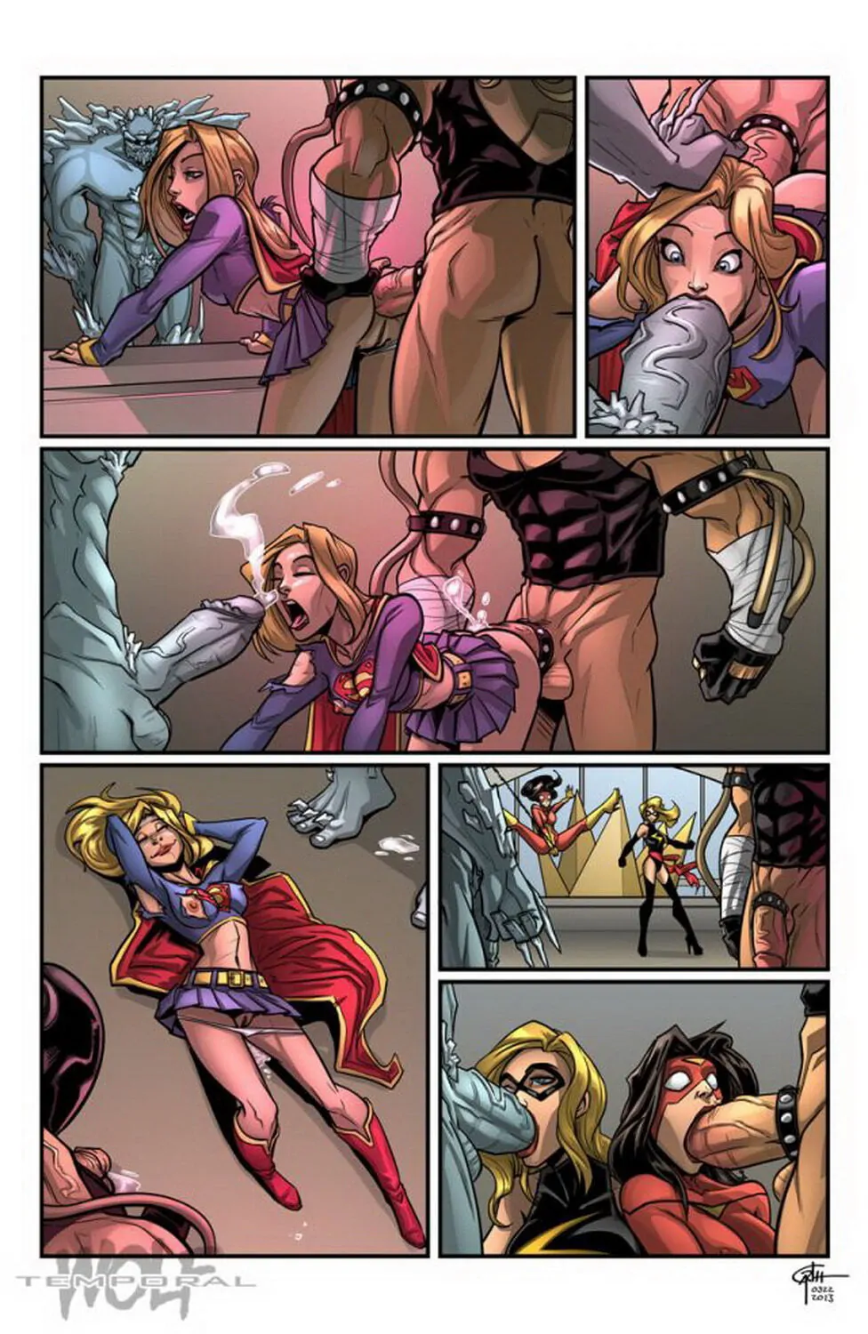 Bane and Spider-Woman Doggy Style Oral Cumshot Cock Ring Muscle Cum