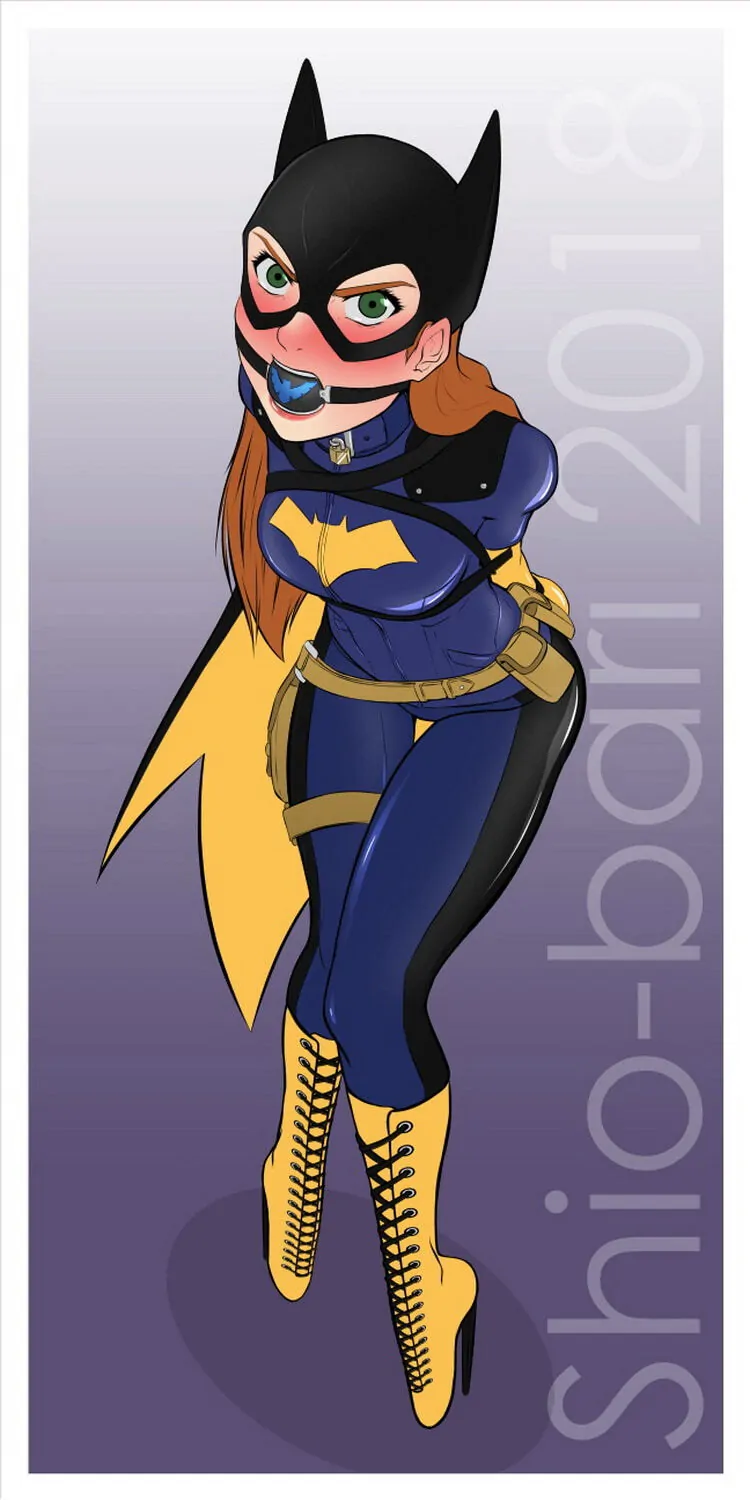 Batgirl and Barbara Gordon Gag Tits Gagged Bondage Solo Superheroine