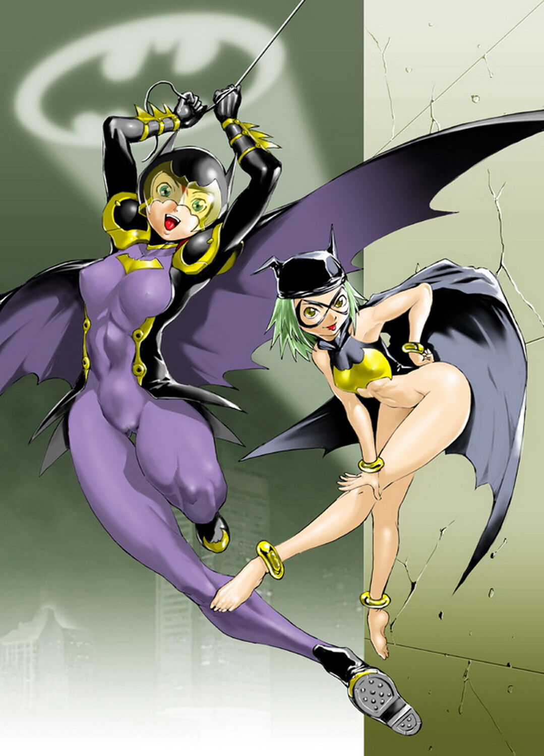 Batgirl and Batmite Muscle Legs Tits Nipples Erect Nipples Feet