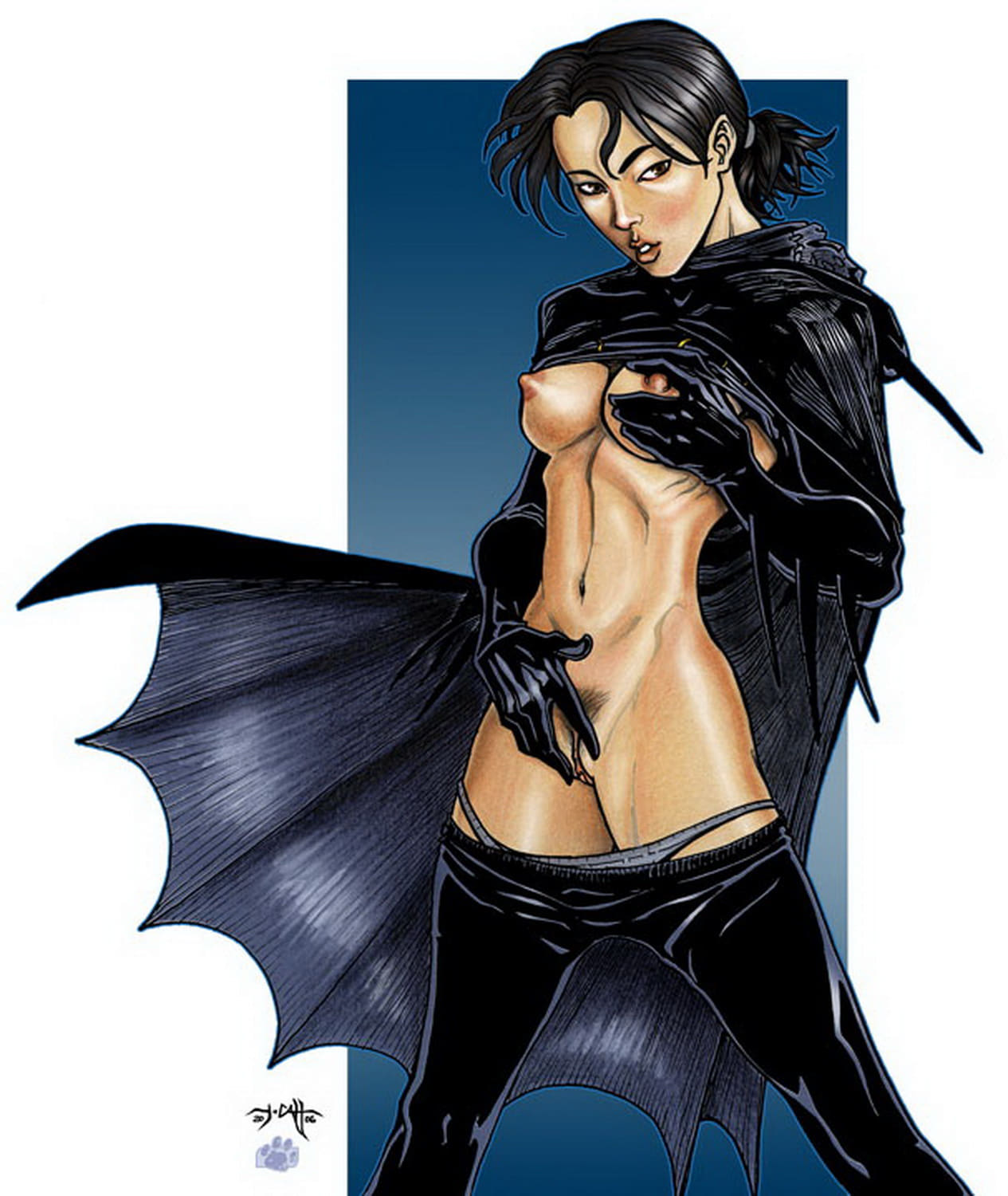 Batgirl and Cassandra Cain Female Only Tits Vagina Pubic Hair Pussy
