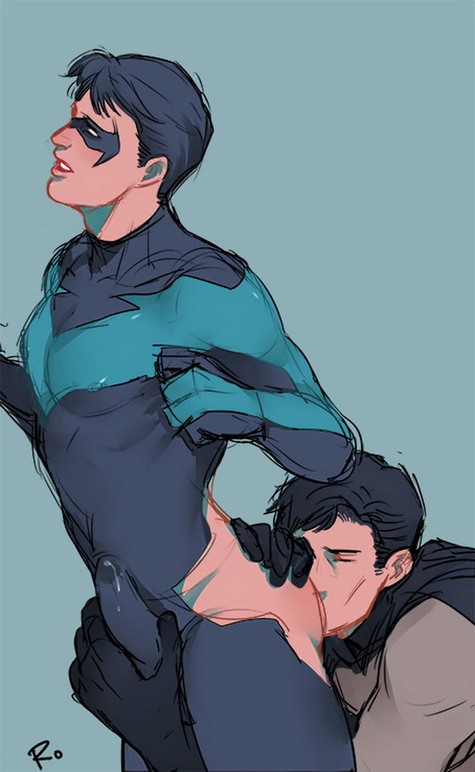 Batman and Nightwing Anal Sex Rimming Licking Gay