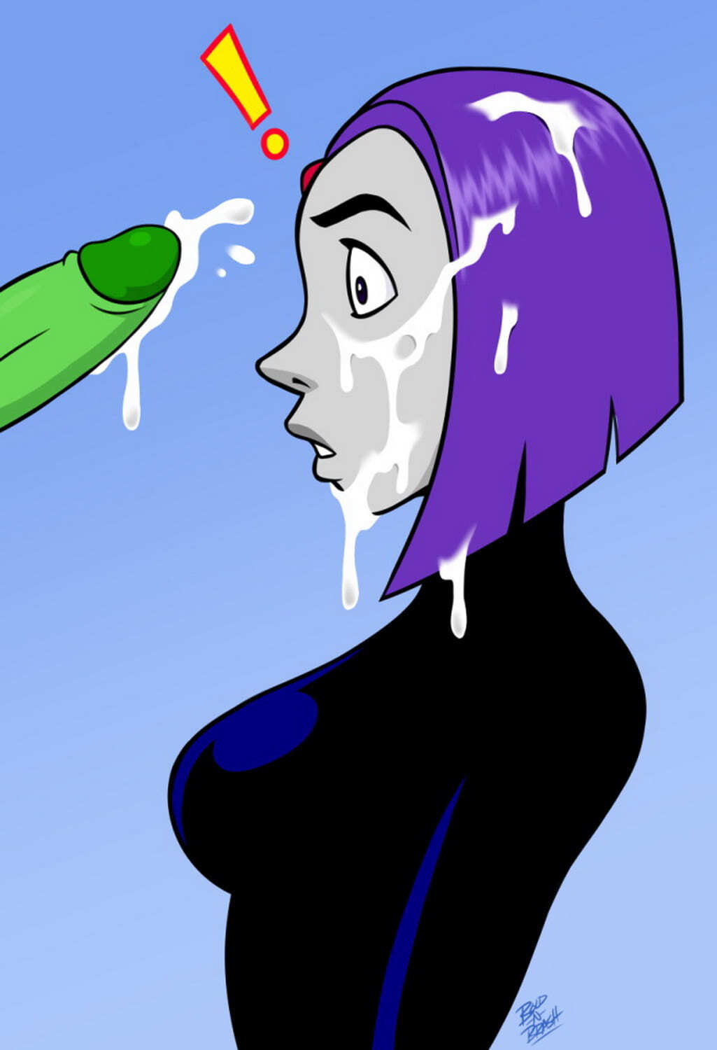 Beast Boy and Raven Facial Cum Penis Cumshot