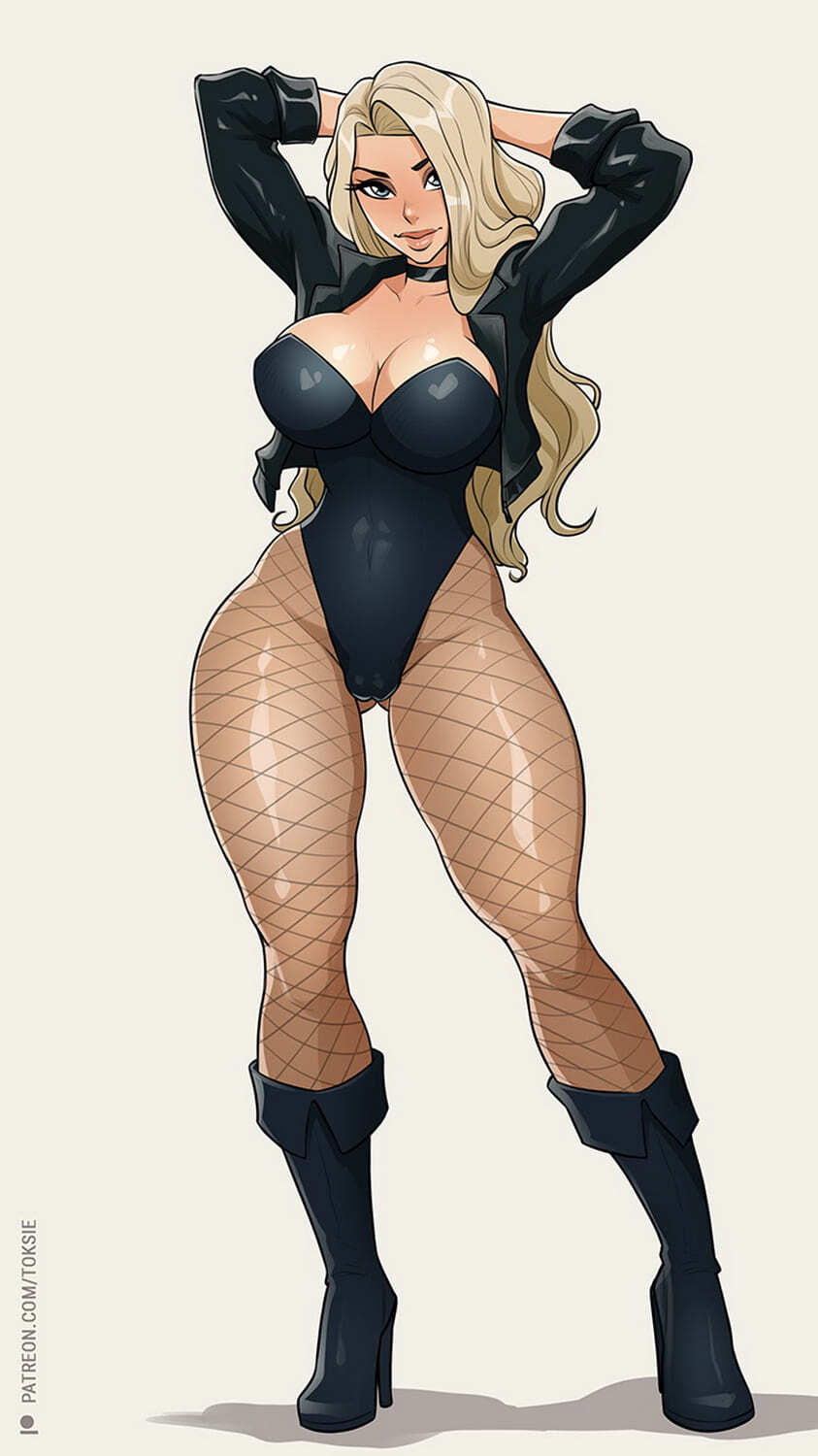 Black Canary Legs Tits Fishnet Stockings Solo Big Breast Blonde