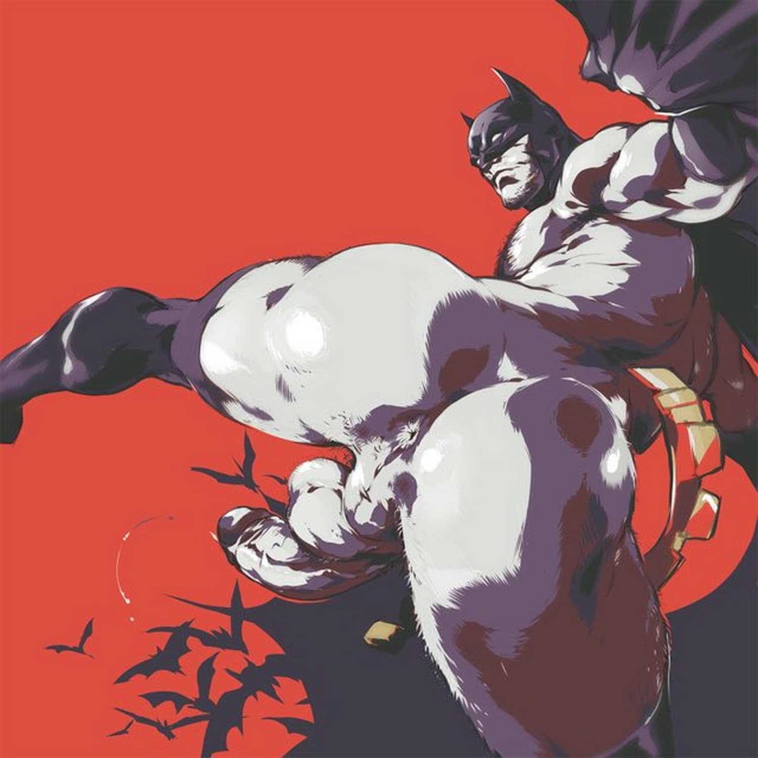 Bruce Wayne and Batman Muscle Hairy Solo Hairy Anus Penis