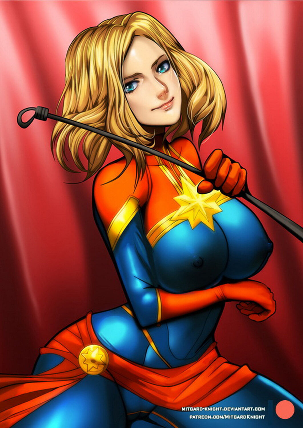 Carol Danvers and Captain Marvel Big Breast Female Only Superheroine