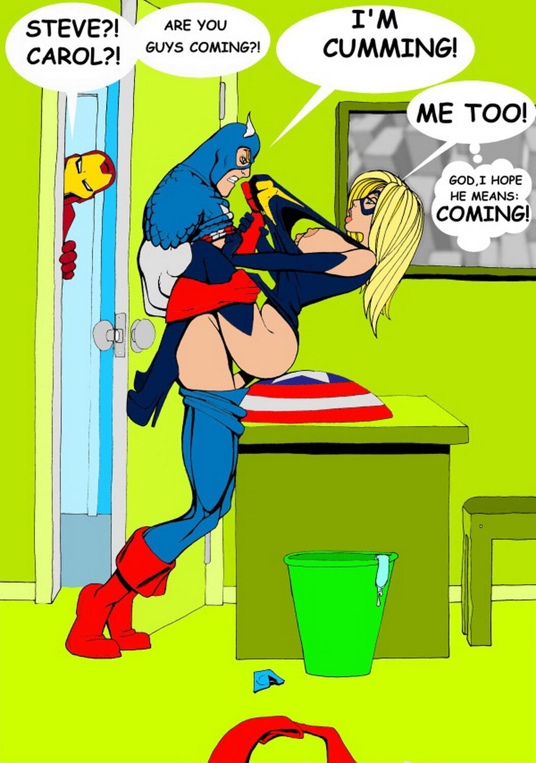 Carol Danvers and Steve Rogers Blonde Sex Tits Missionary Position