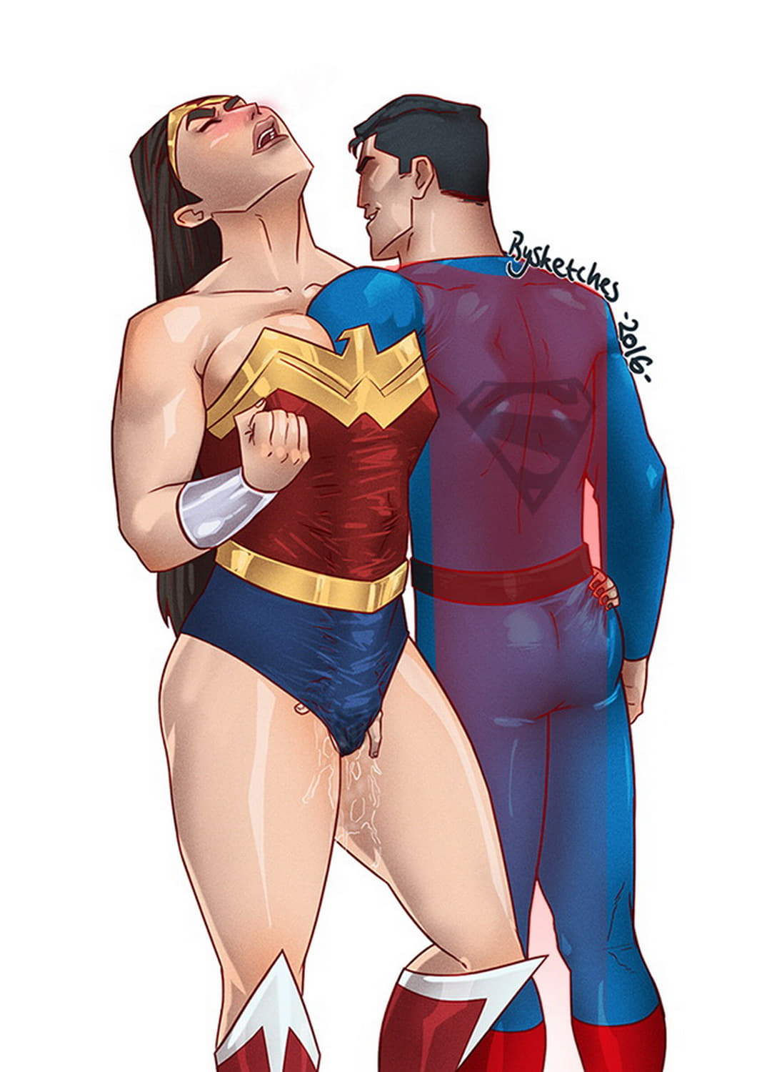 Clark Kent and Diana Prince Tits Muscular Female Muscular Big Breast