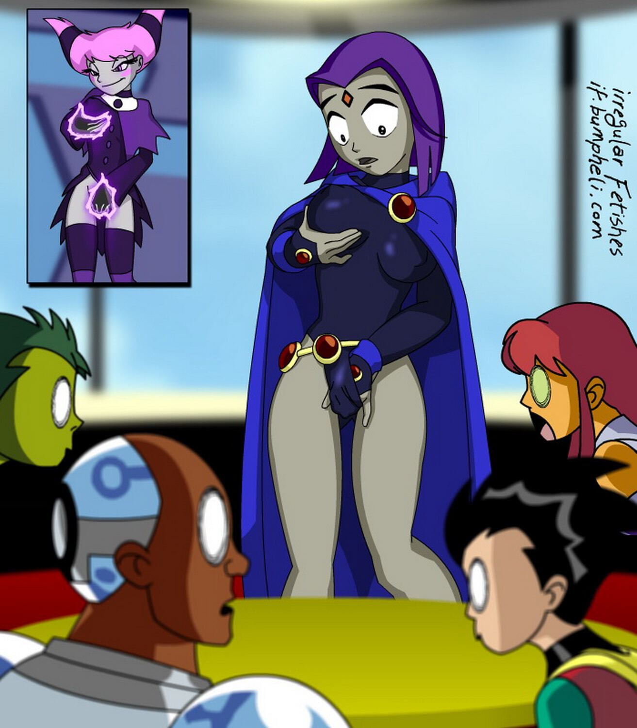 Cyborg (Dc) and Jinx (Dc) Fingering Masturbation Erect Nipples