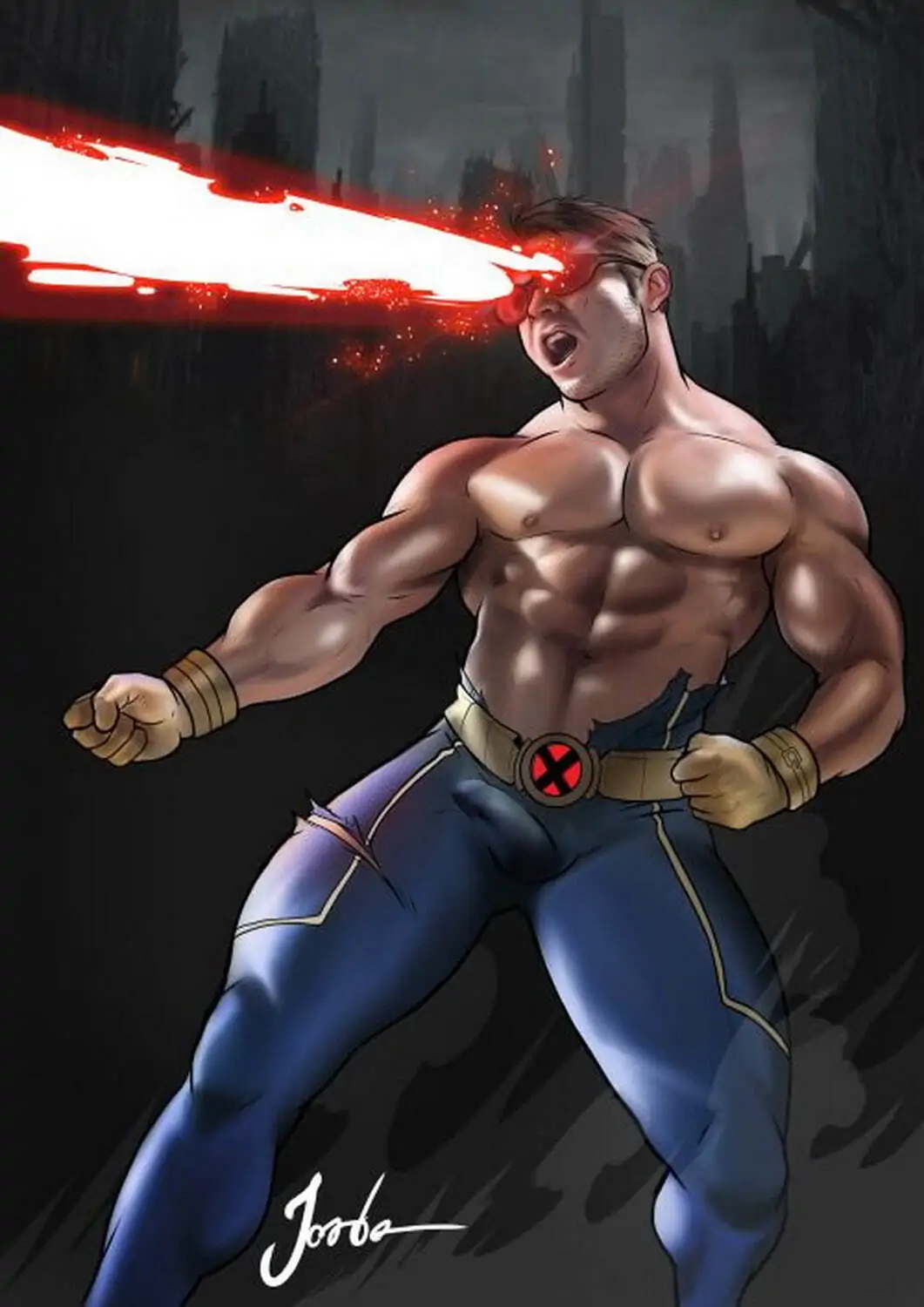 Cyclops (X-Men) and Scott Summers Muscular Solo Superhero
