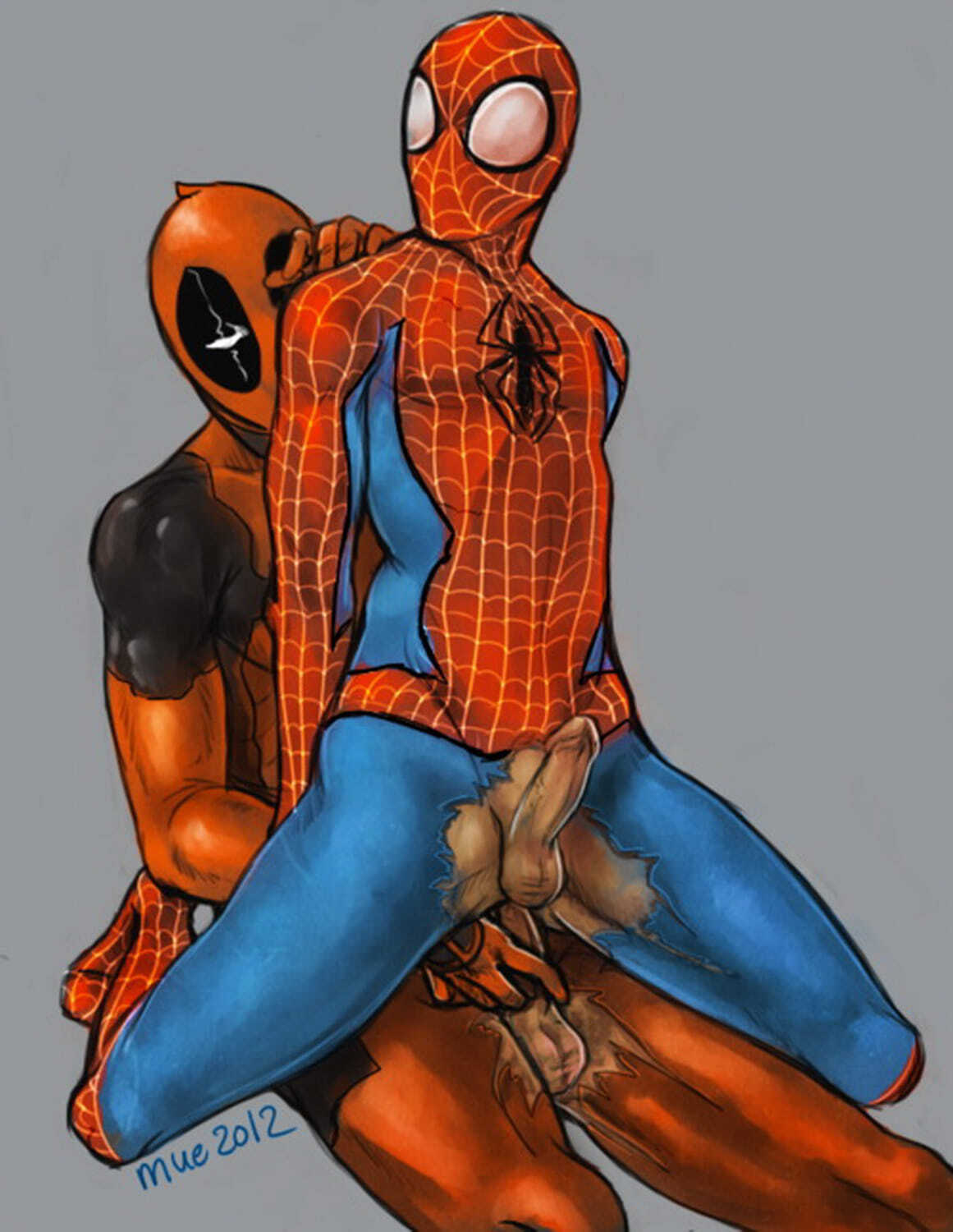 Deadpool and Wade Wilson Anal Sex Gay Reverse Cowgirl