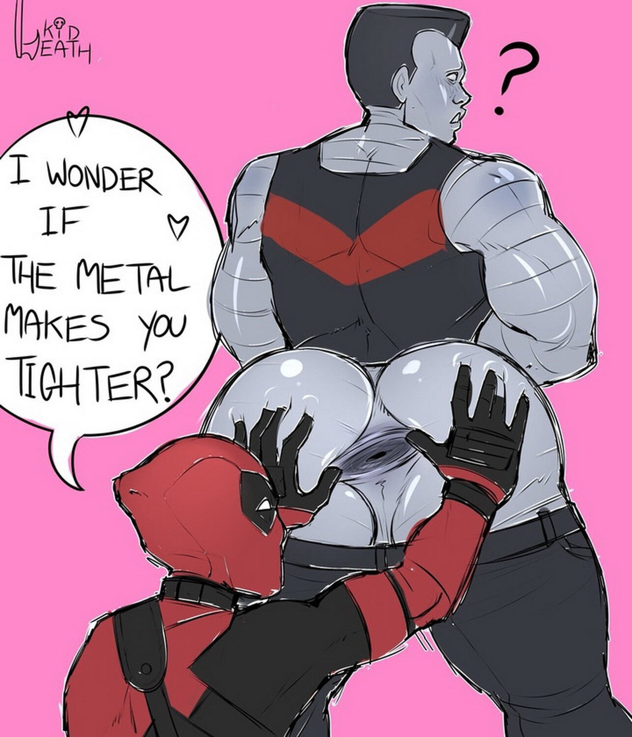 Deadpool and Wade Wilson Gay Gape Muscular Superhero