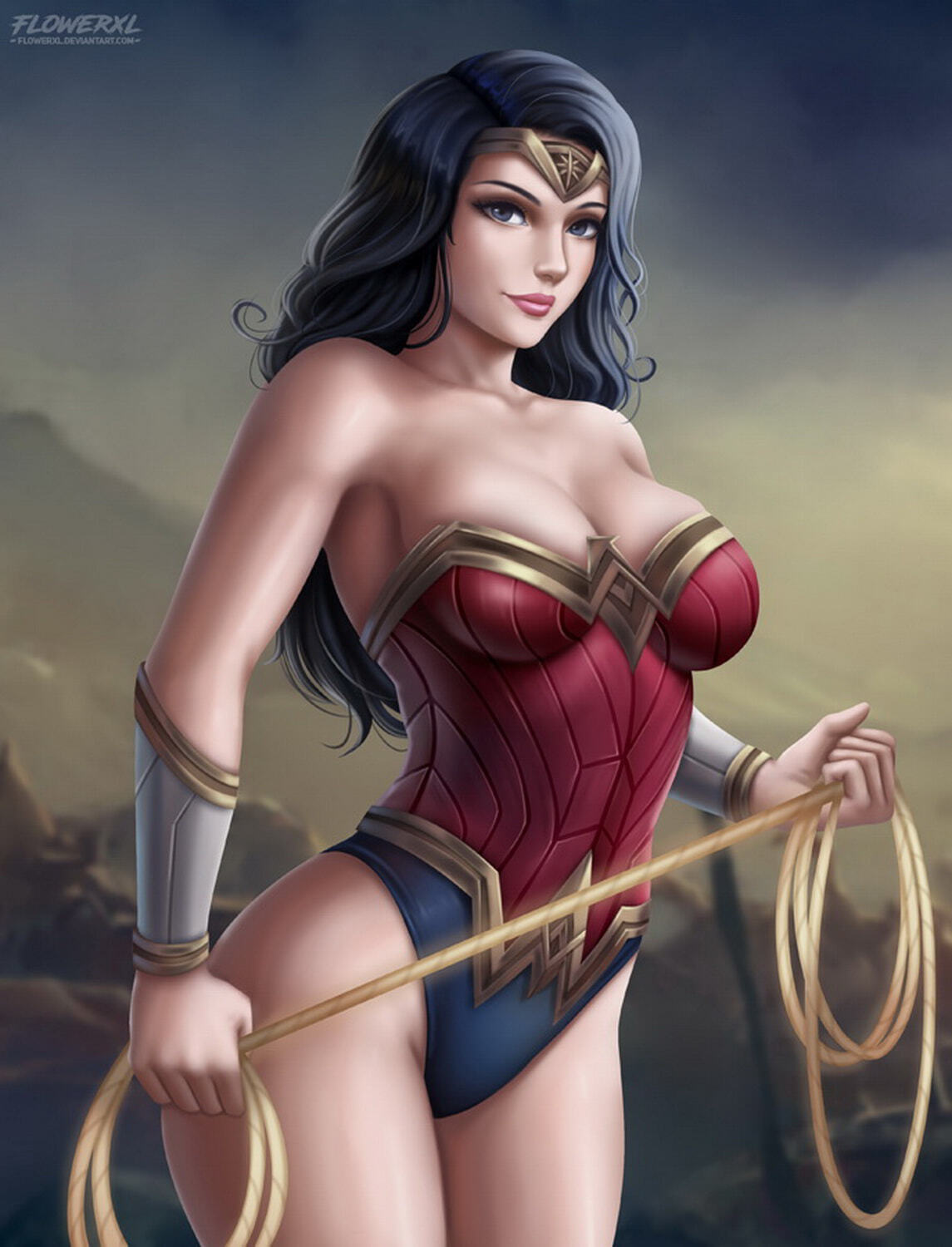 Diana Prince and Wonder Woman Solo Female Only Tits