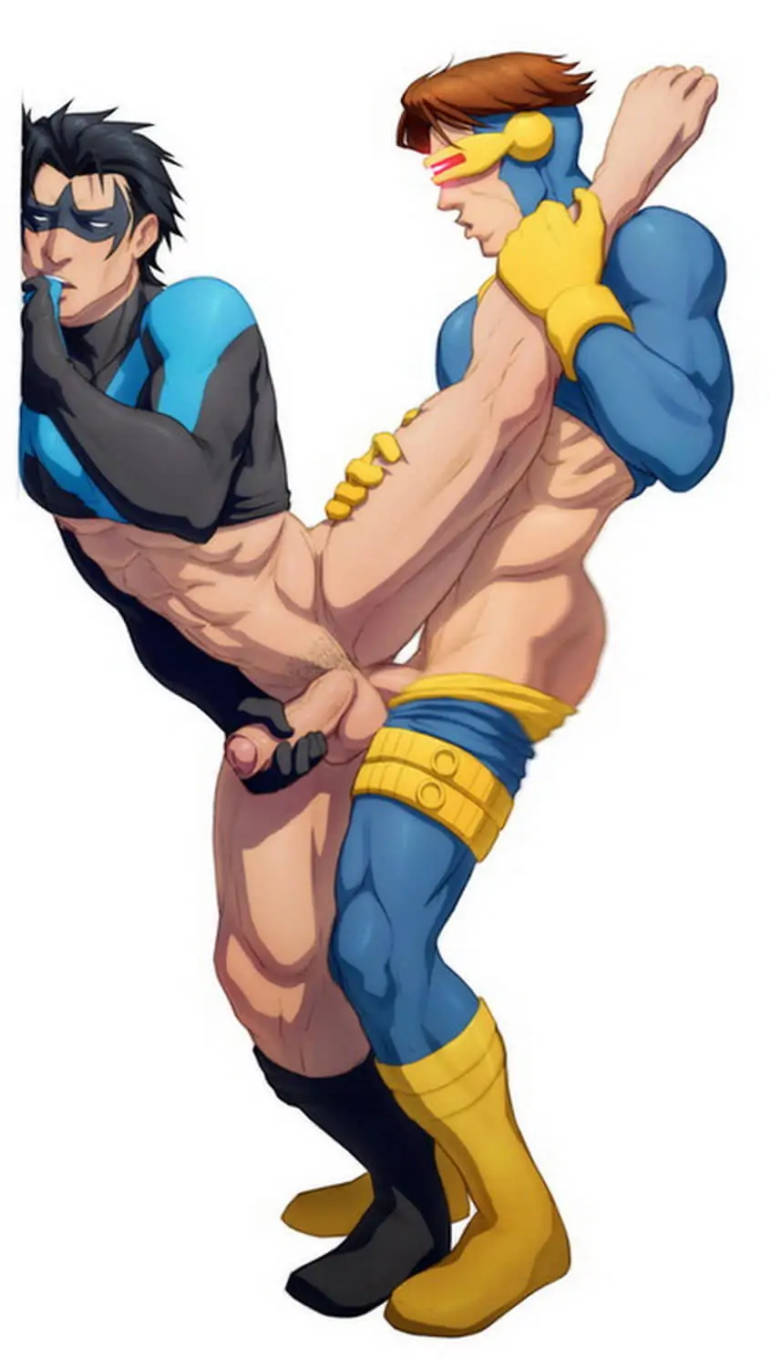 Dick Grayson and Scott Summers Superhero Sex Penis Anal Sex Gay