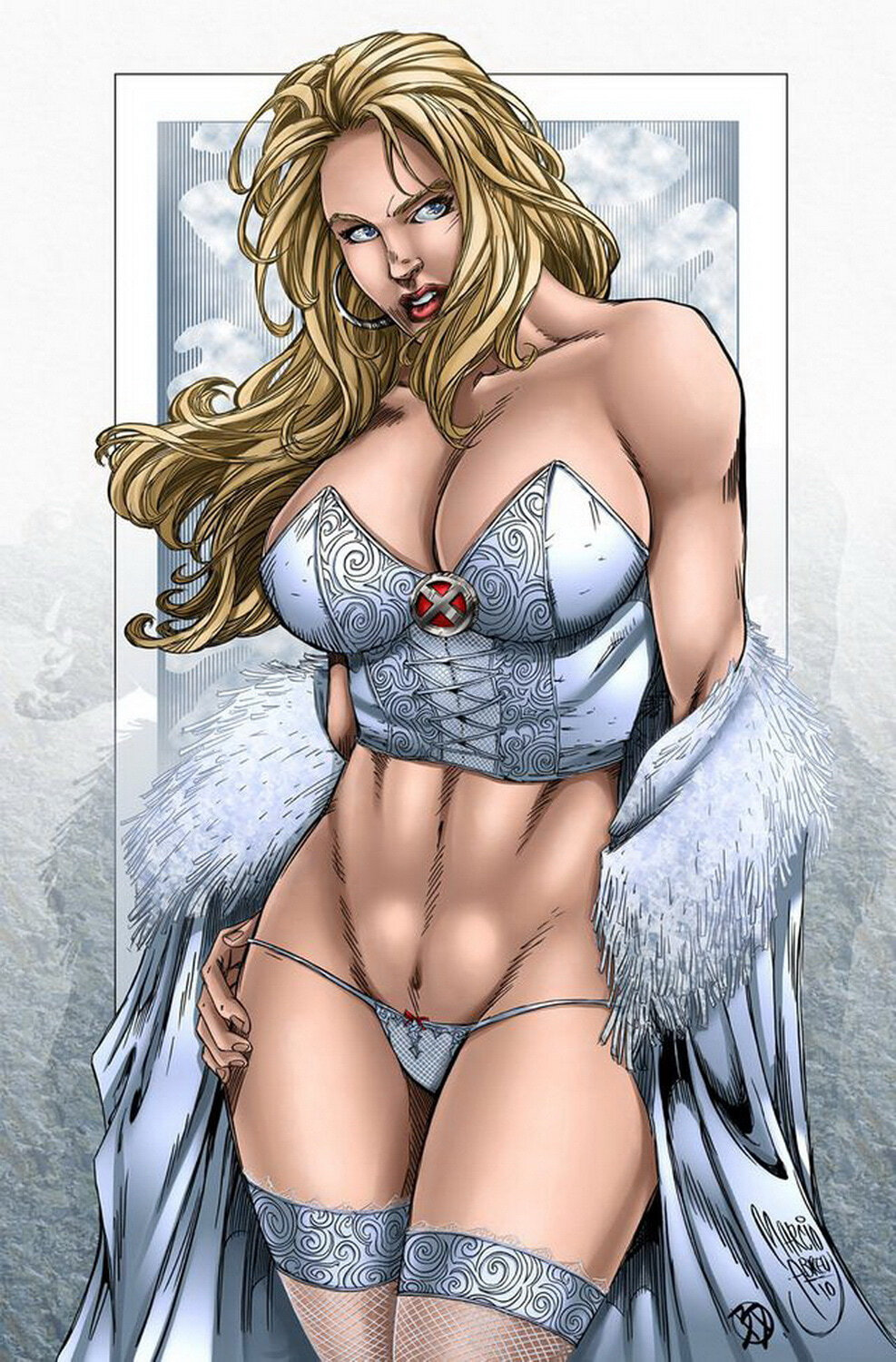 Emma Frost and White Queen Blonde Tits Big Breast Panties Underwear