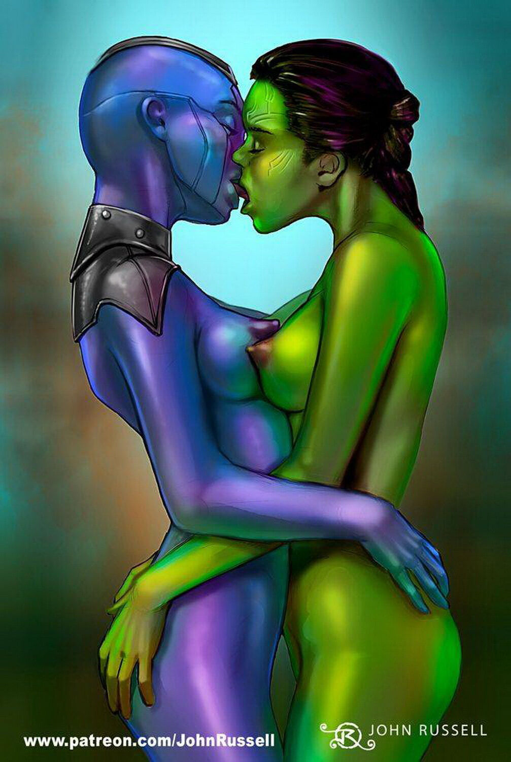 Gamora and Nebula Alien Tits Yuri
