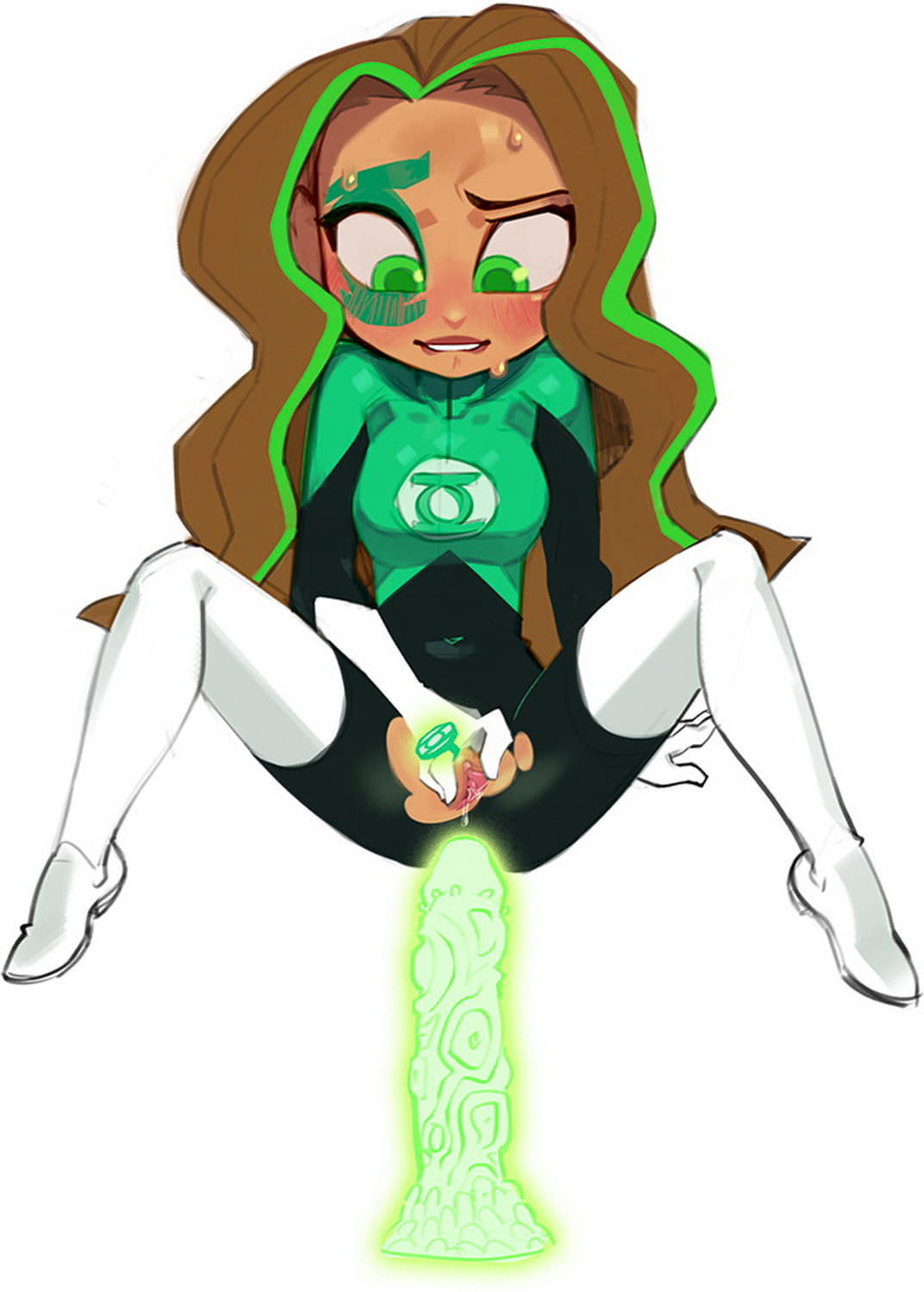 Green Lantern and Jessica Cruz Fingering Solo Female Masturbation