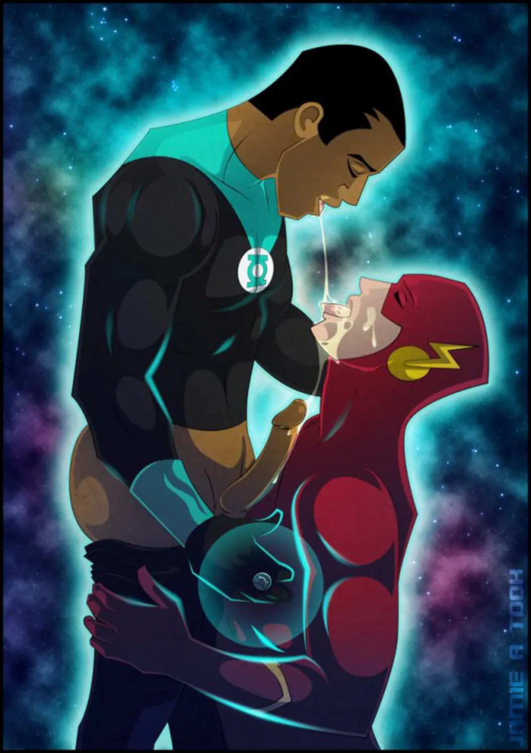Green Lantern and The Flash Dark Skin Gay