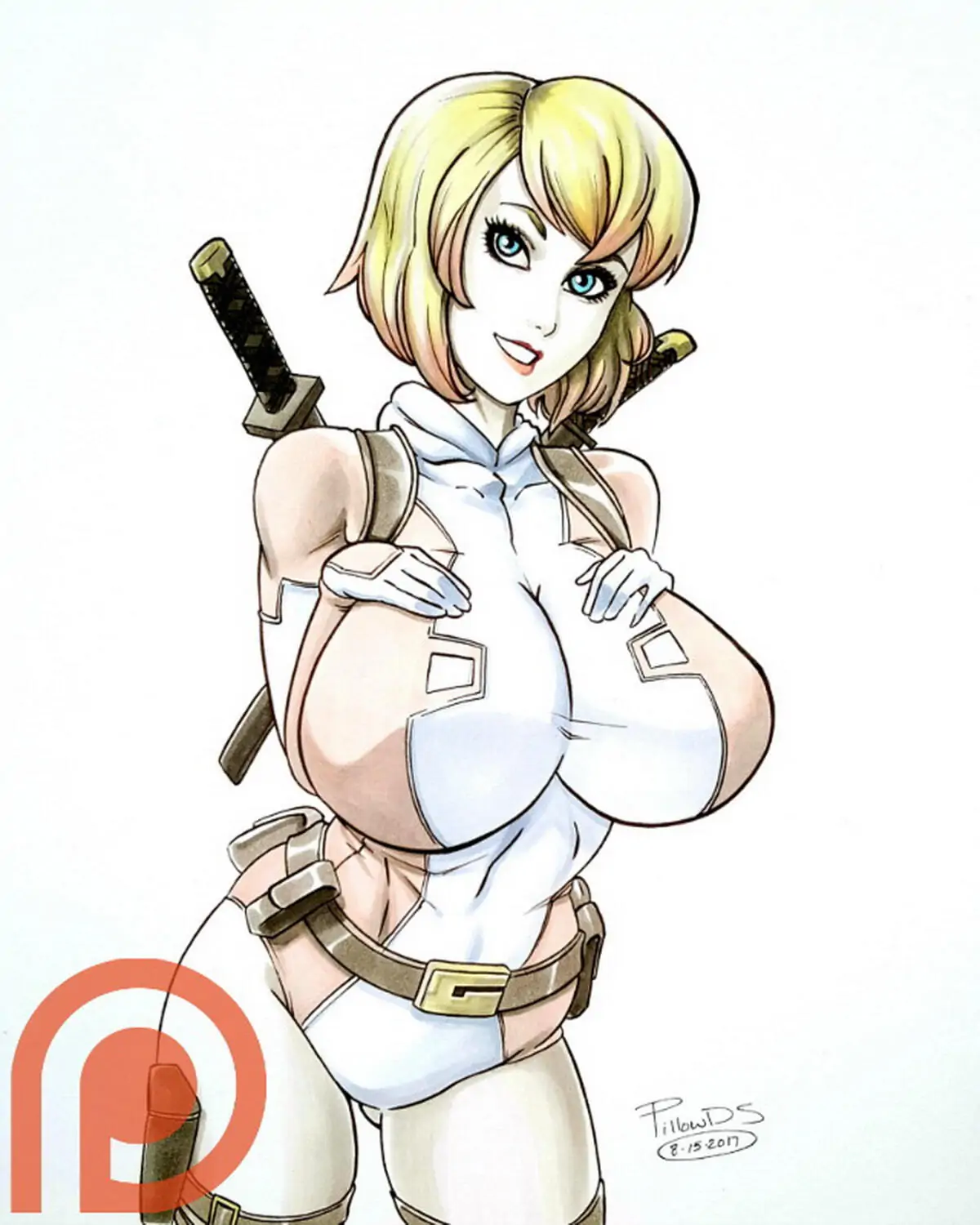 Gwen Poole and Gwenpool Solo Superheroine Blonde Giant Breasts