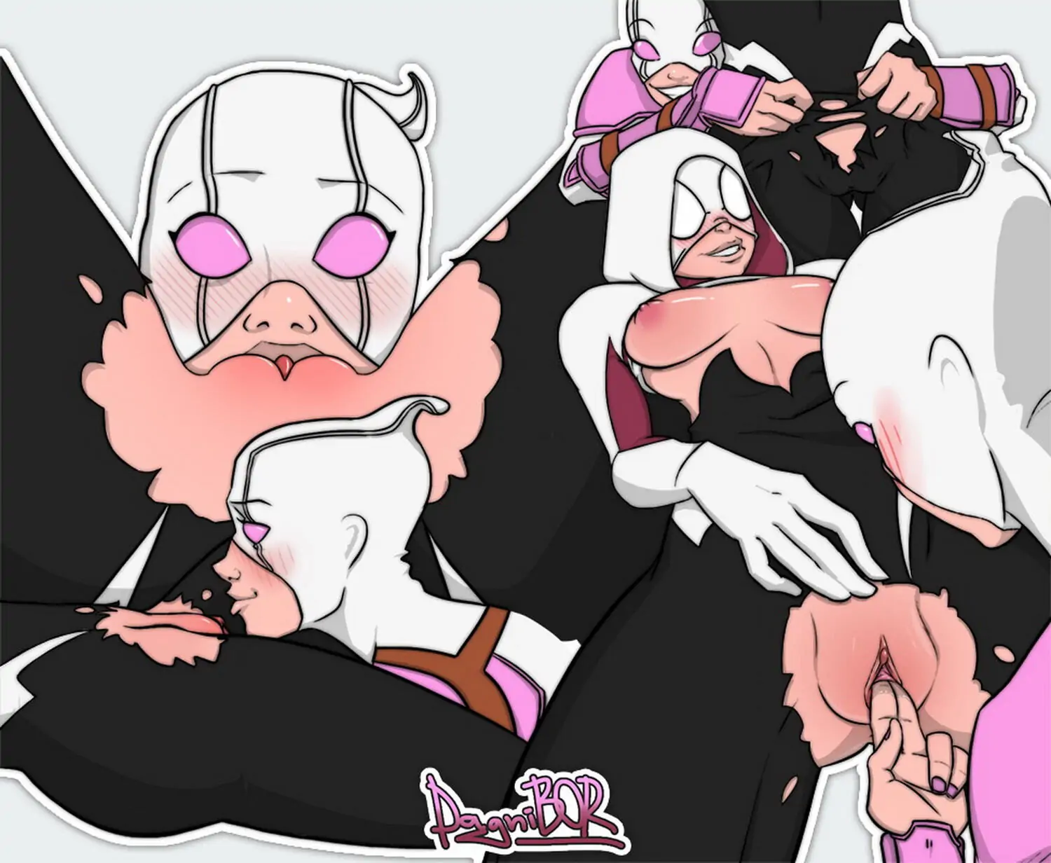 Gwen Stacy and Gwenpool Oral Cunnilingus Nipples Female Only Pussy