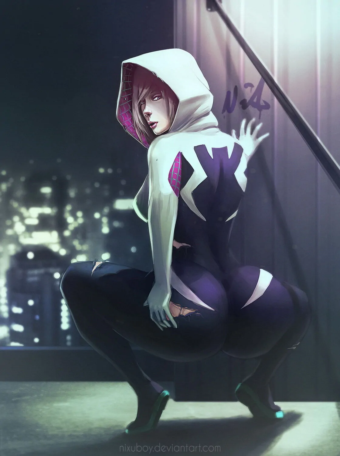 Gwen Stacy and Spider-Gwen Dat Ass Pawg Female Only Blonde Solo