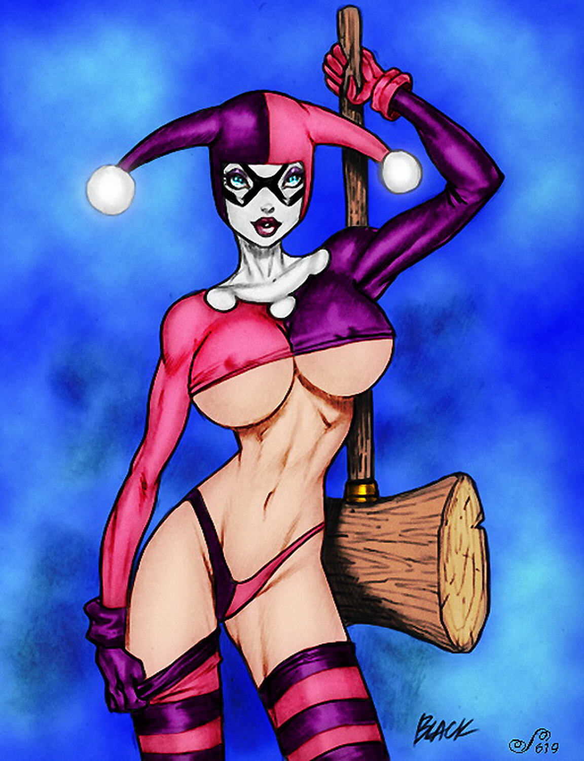 Harley Quinn Female Only Solo Drawing