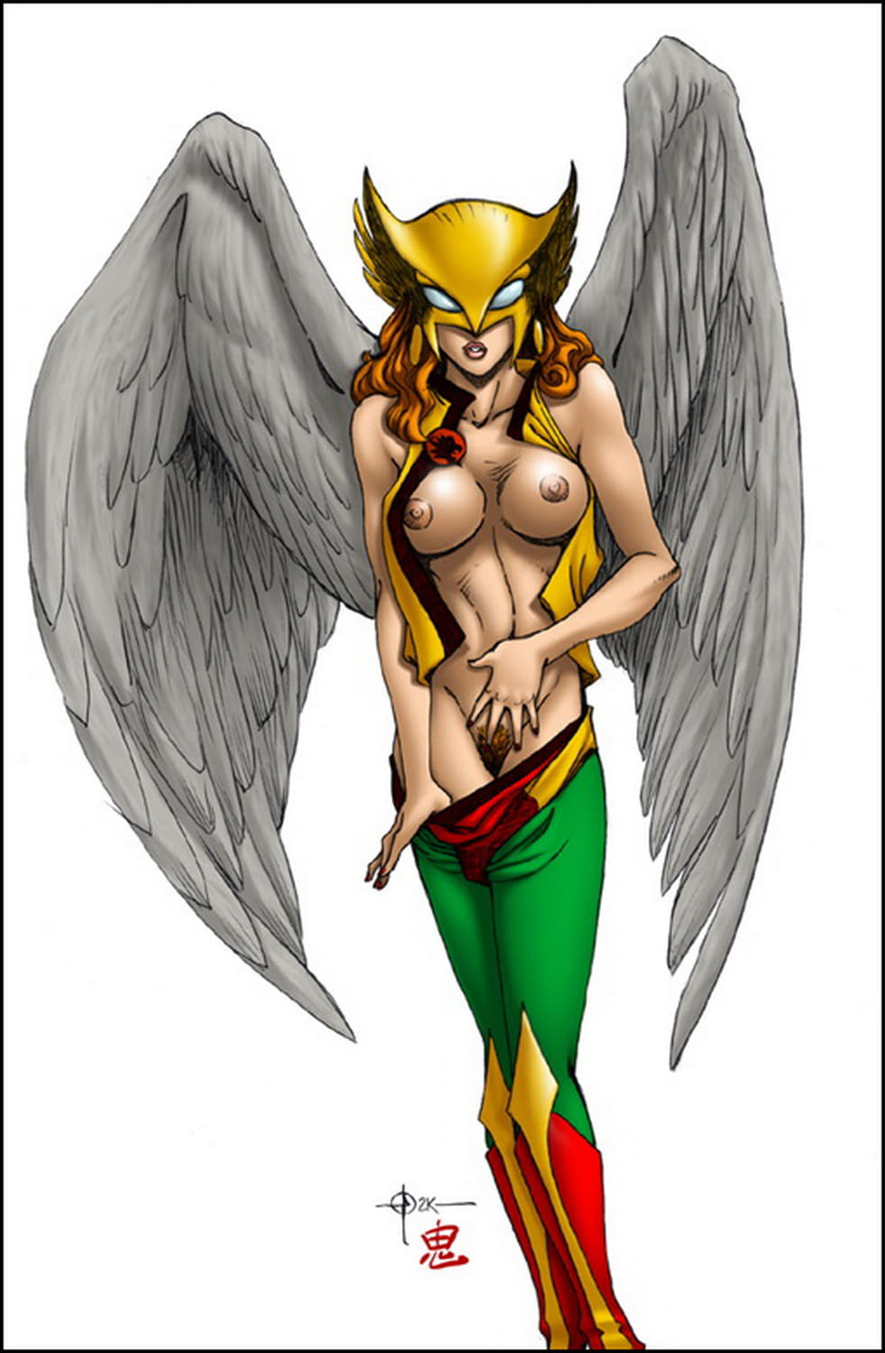 Hawkgirl Tits Pubic Hair Female Only Nipples Solo Female Solo