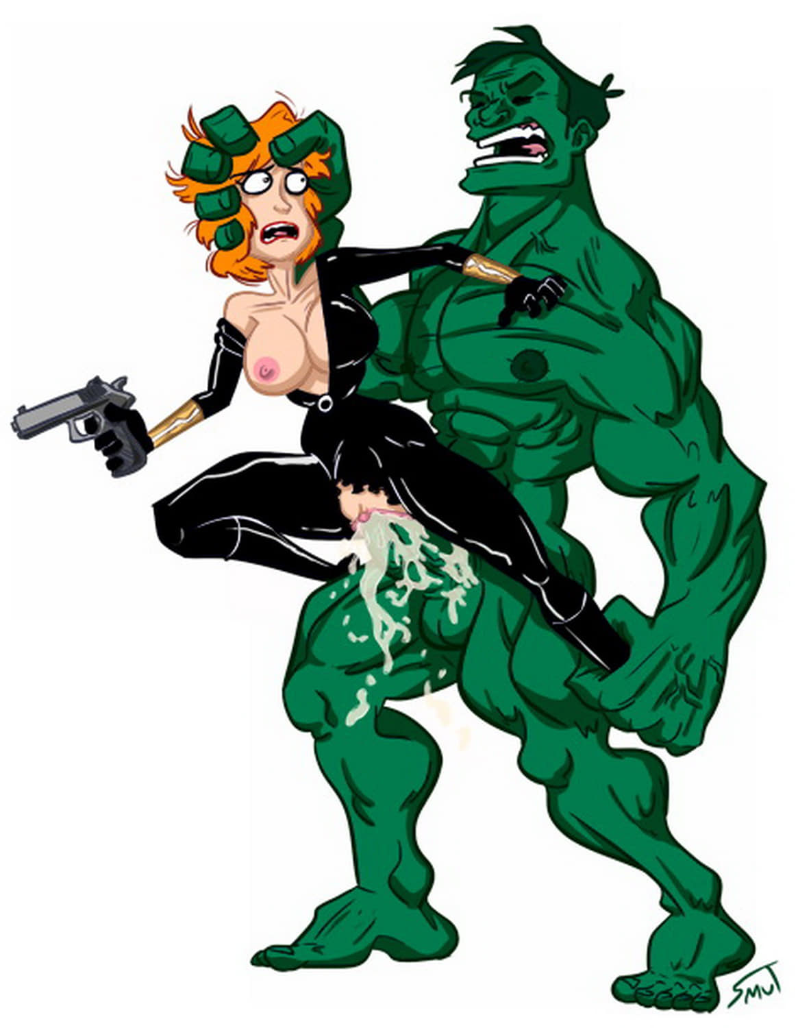 Hulk and Black Widow Tits Cum In Pussy Cum Inside