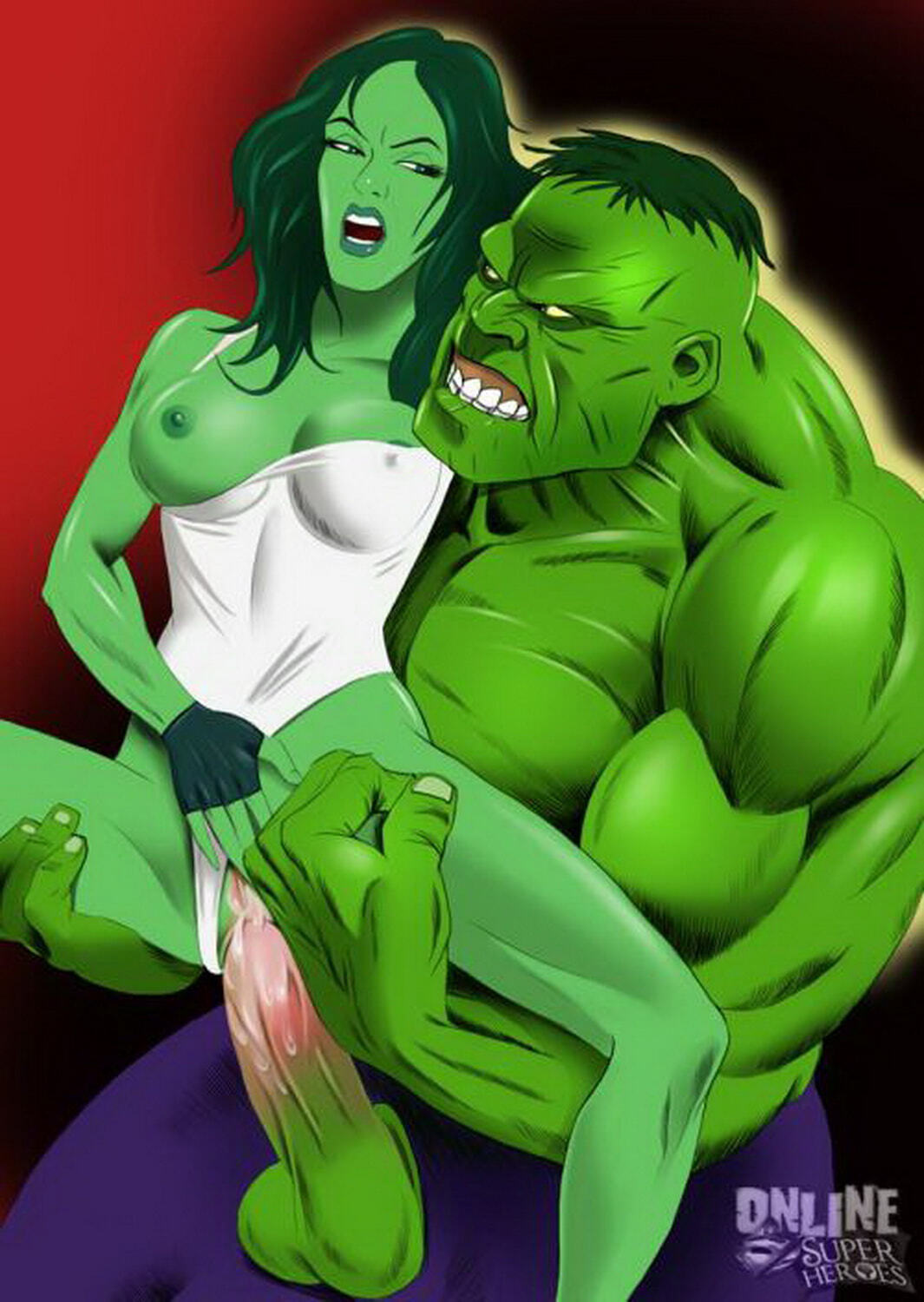 Hulk and She-Hulk Rough Anal Sex