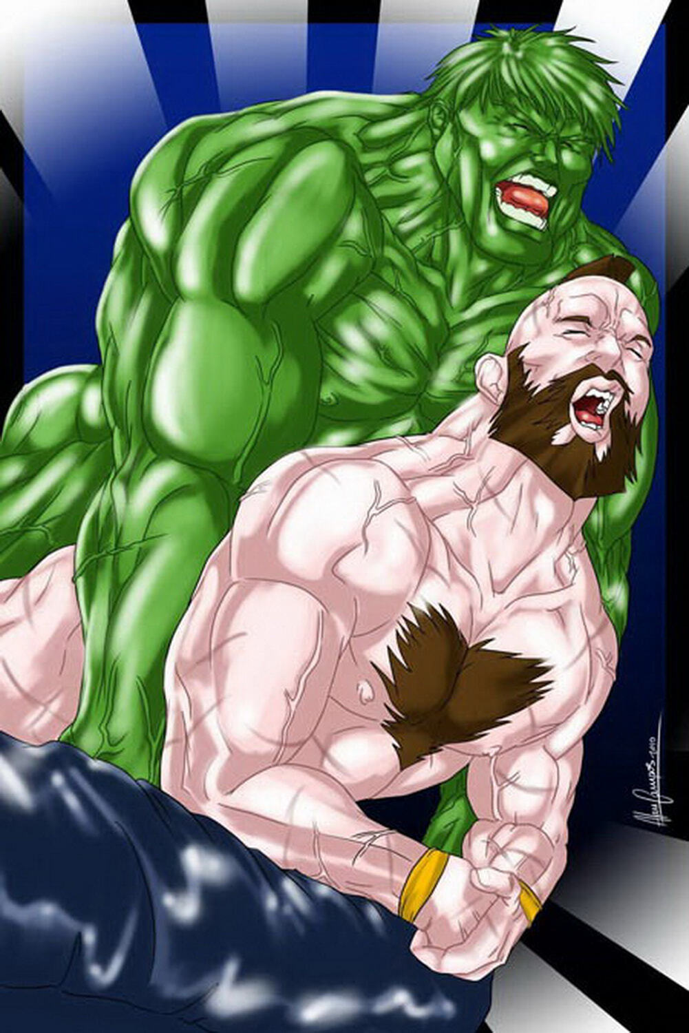 Hulk and Zangief Muscle