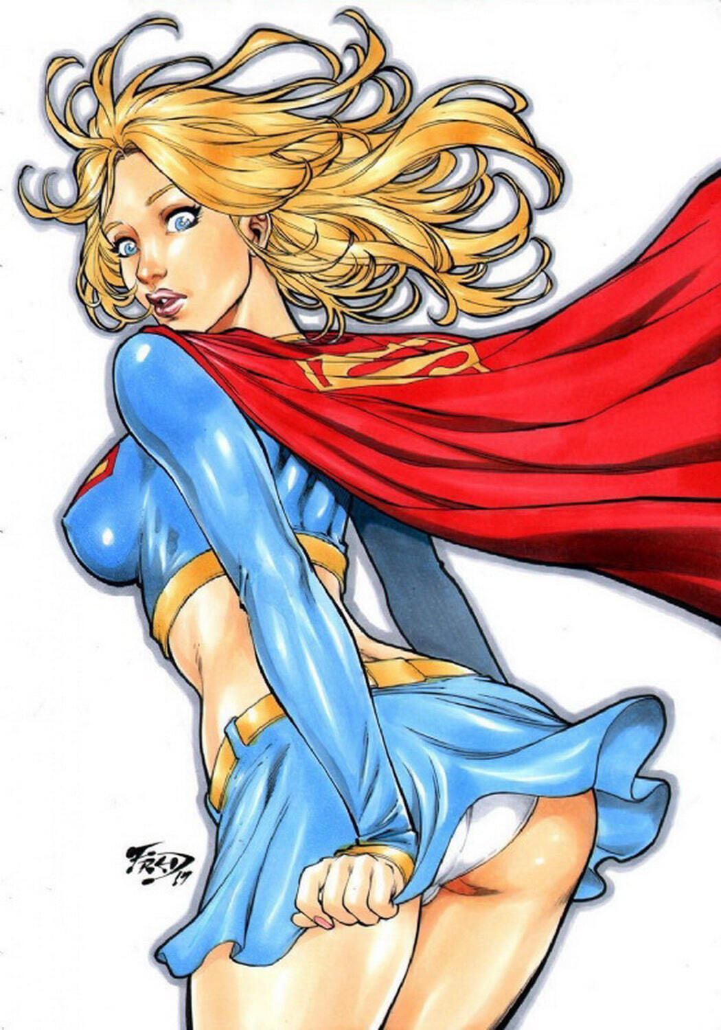 Kara Zor-El and Supergirl Tits Female Only Blonde Big Breast Upskirt