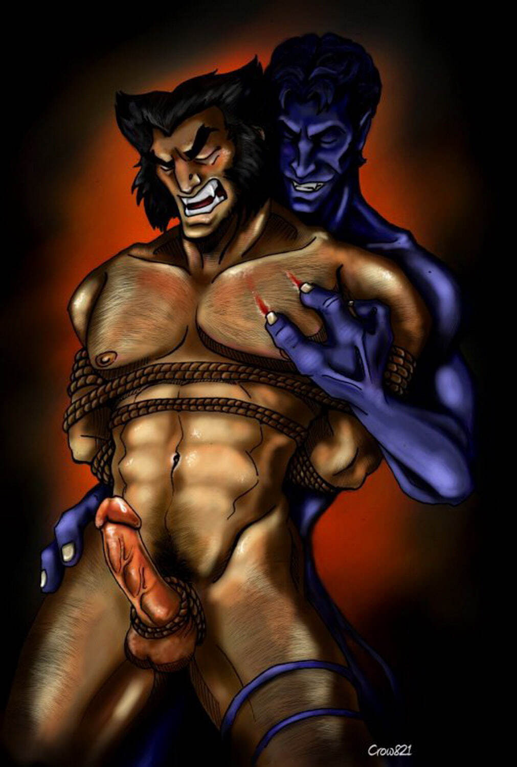 Kurt Wagner and Wolverine (X-Men) Gay