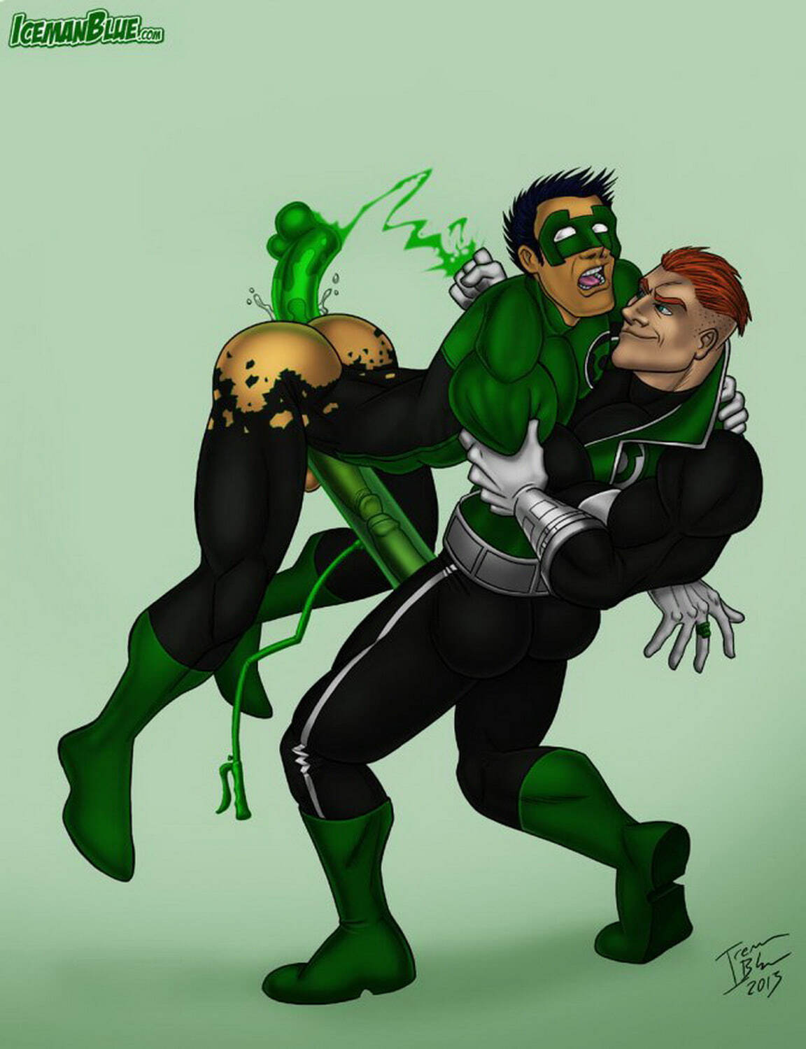 Kyle Rayner and Green Lantern Muscle Dildo Gay Yaoi