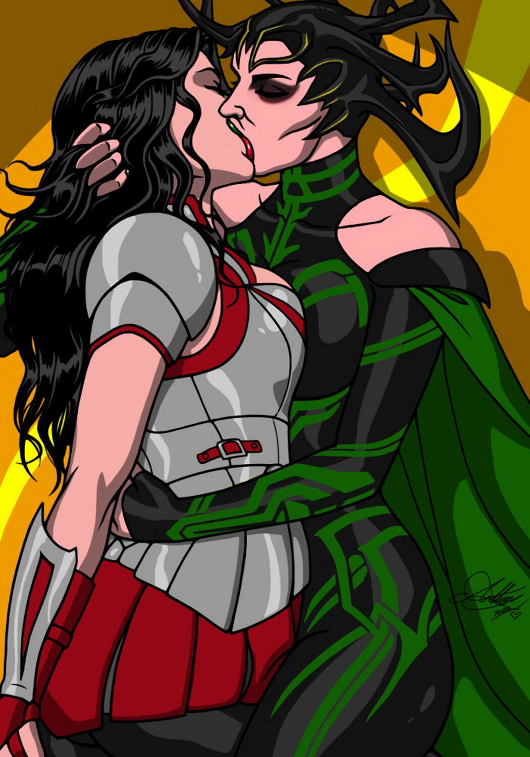 Lady Sif and Hela Lesbian Yuri