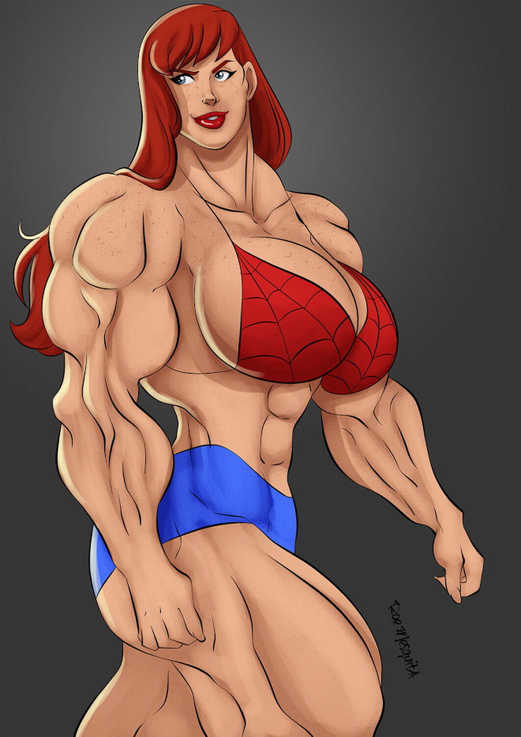 Mary Jane Watson Solo Muscular Muscle Lips Muscular Female Tits