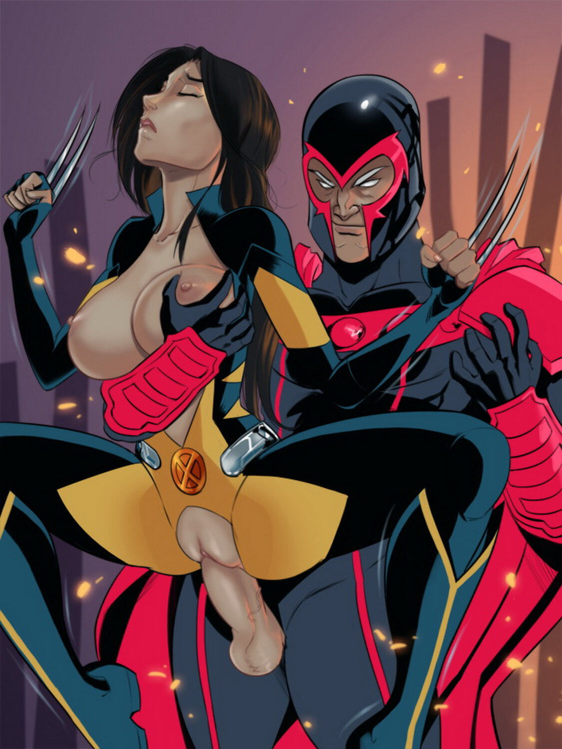 Max Eisenhardt and X-23 Vaginal Sex Superheroine Nipples