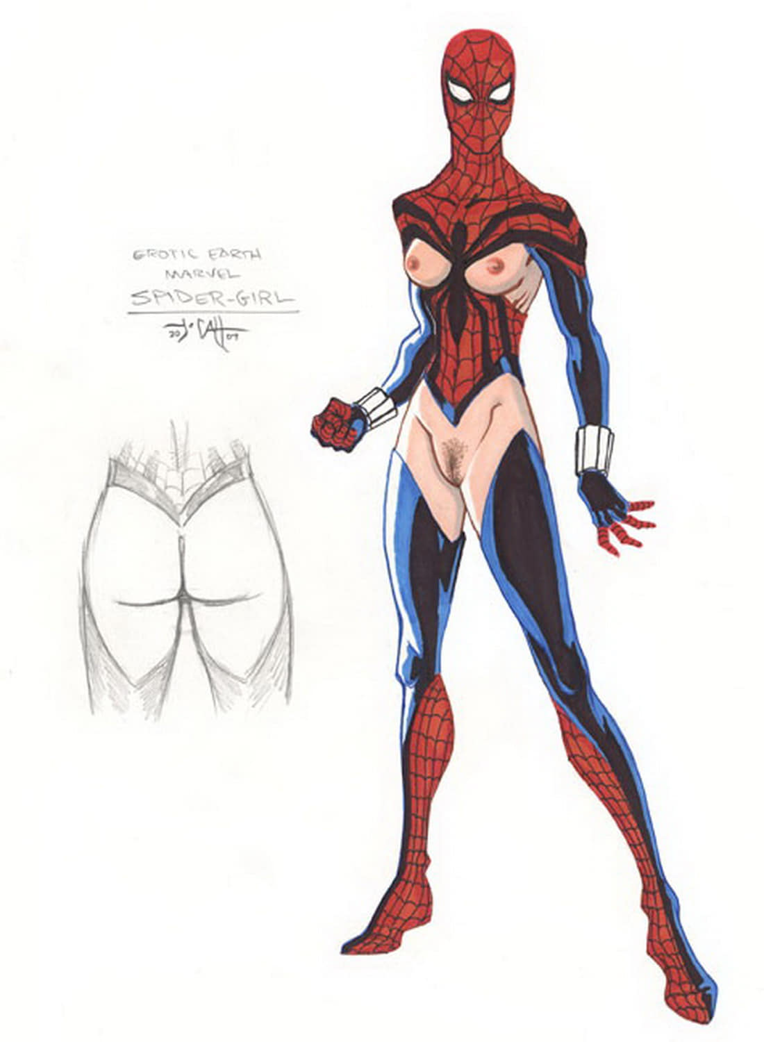 May Parker and Mayday Parker Naked Superheroine Exposed Breasts