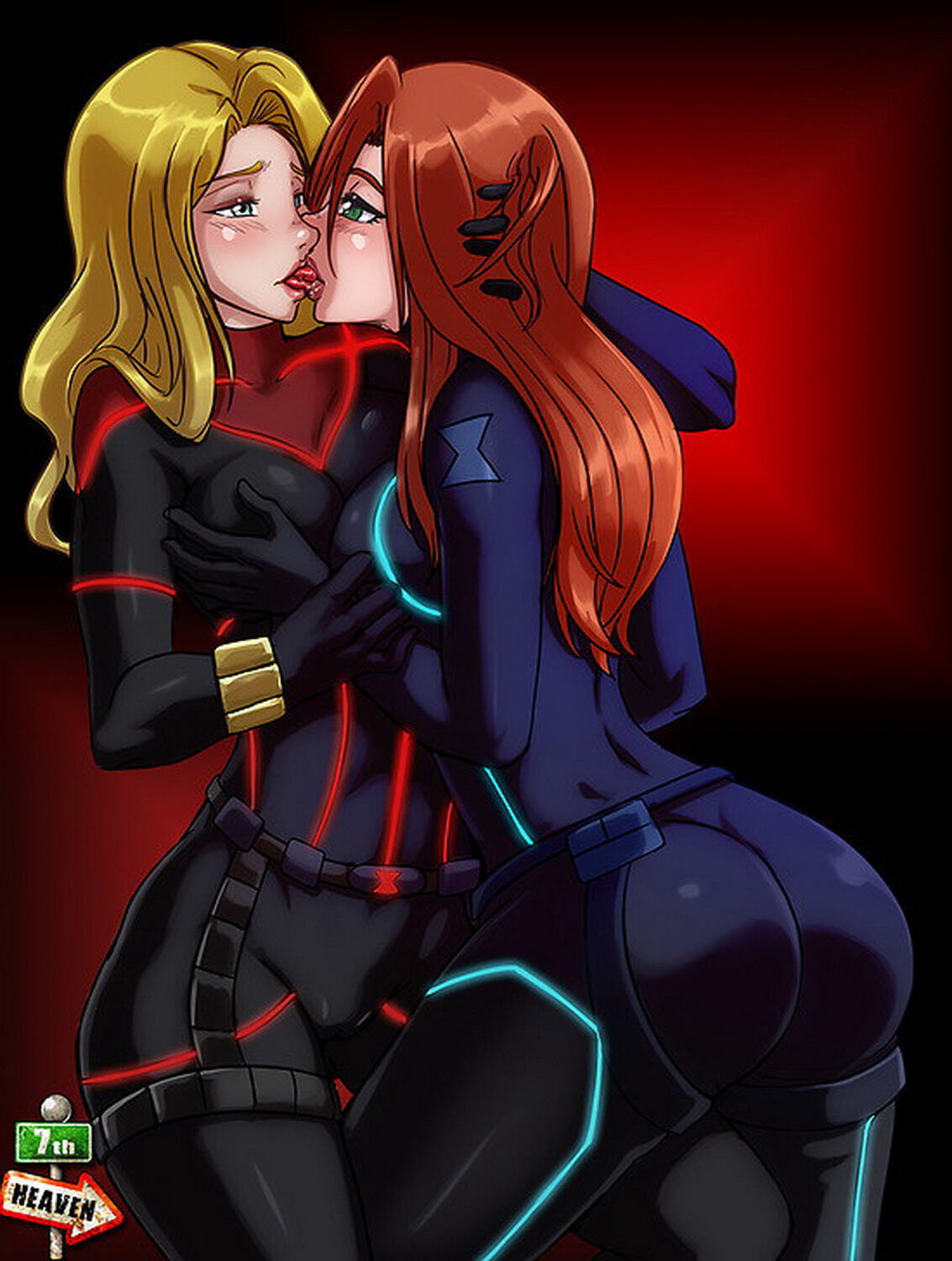 Natasha Romanoff and Black Widow Blonde Yuri