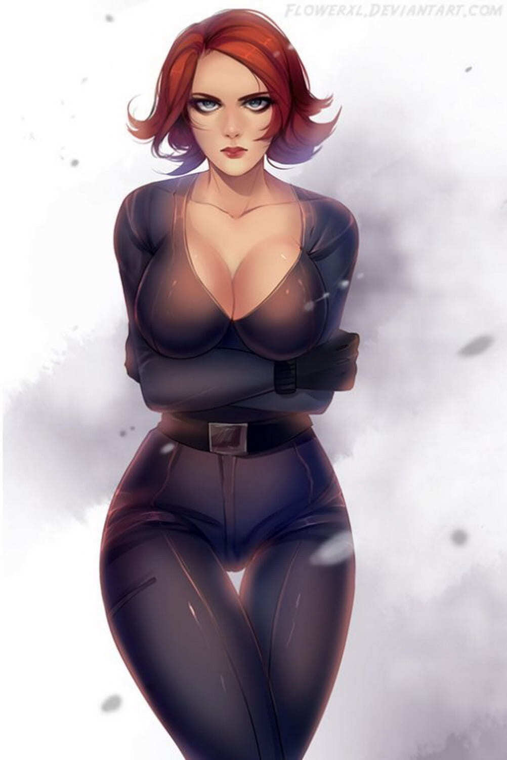 Natasha Romanoff and Black Widow Superheroine Big Breast Mature