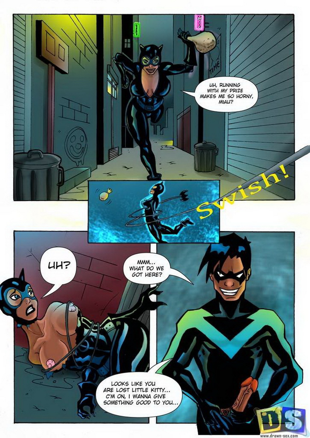 Nightwing and Catwoman Big Breast Tits