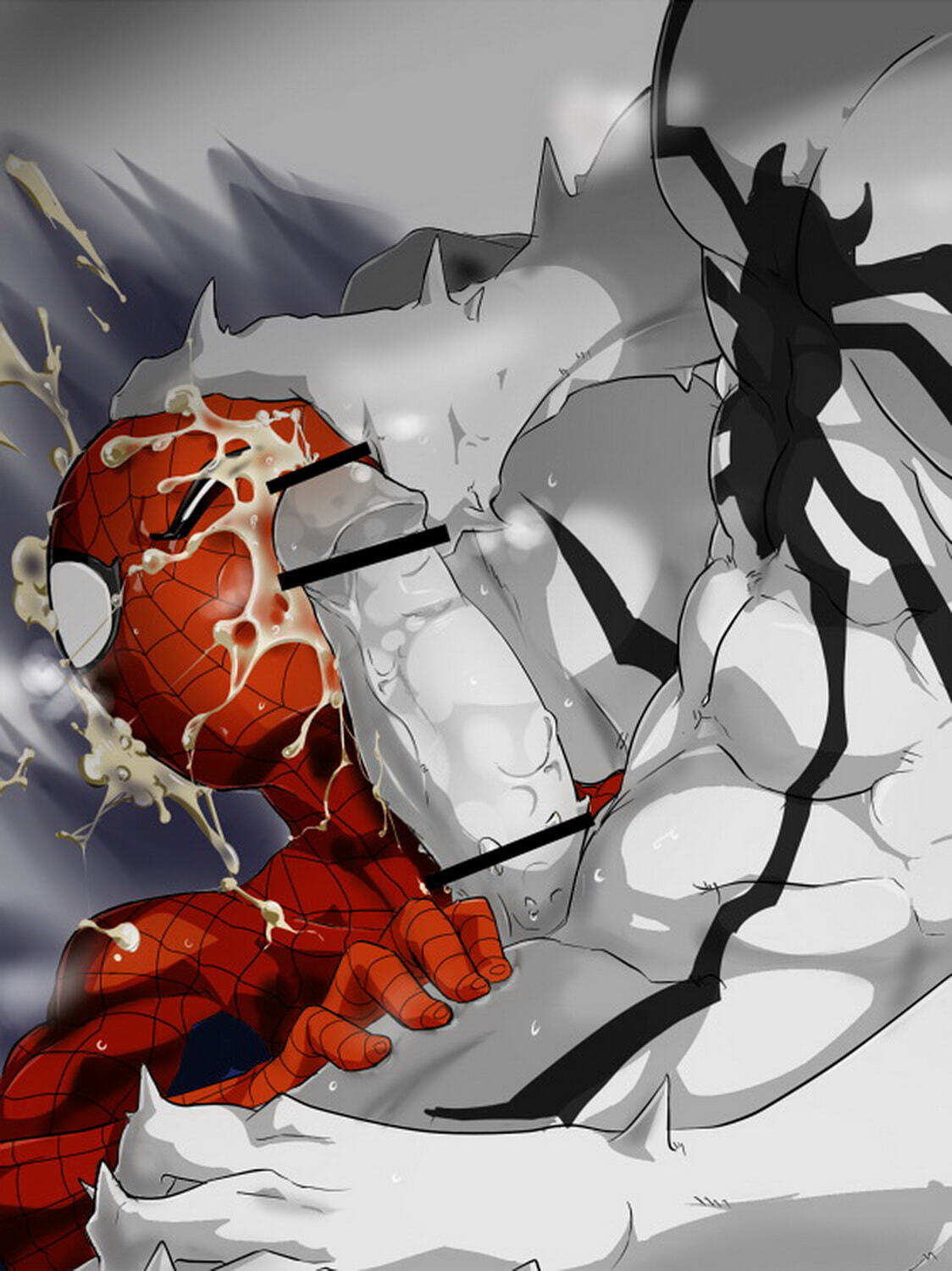 Peter Parker and Anti-Venom Gay Cum