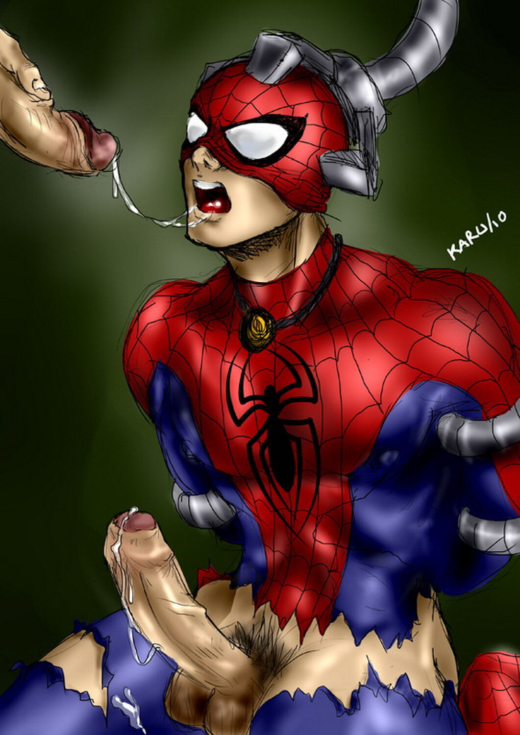 Peter Parker and Doctor Octopus Bondage Forced Forced Oral Oral