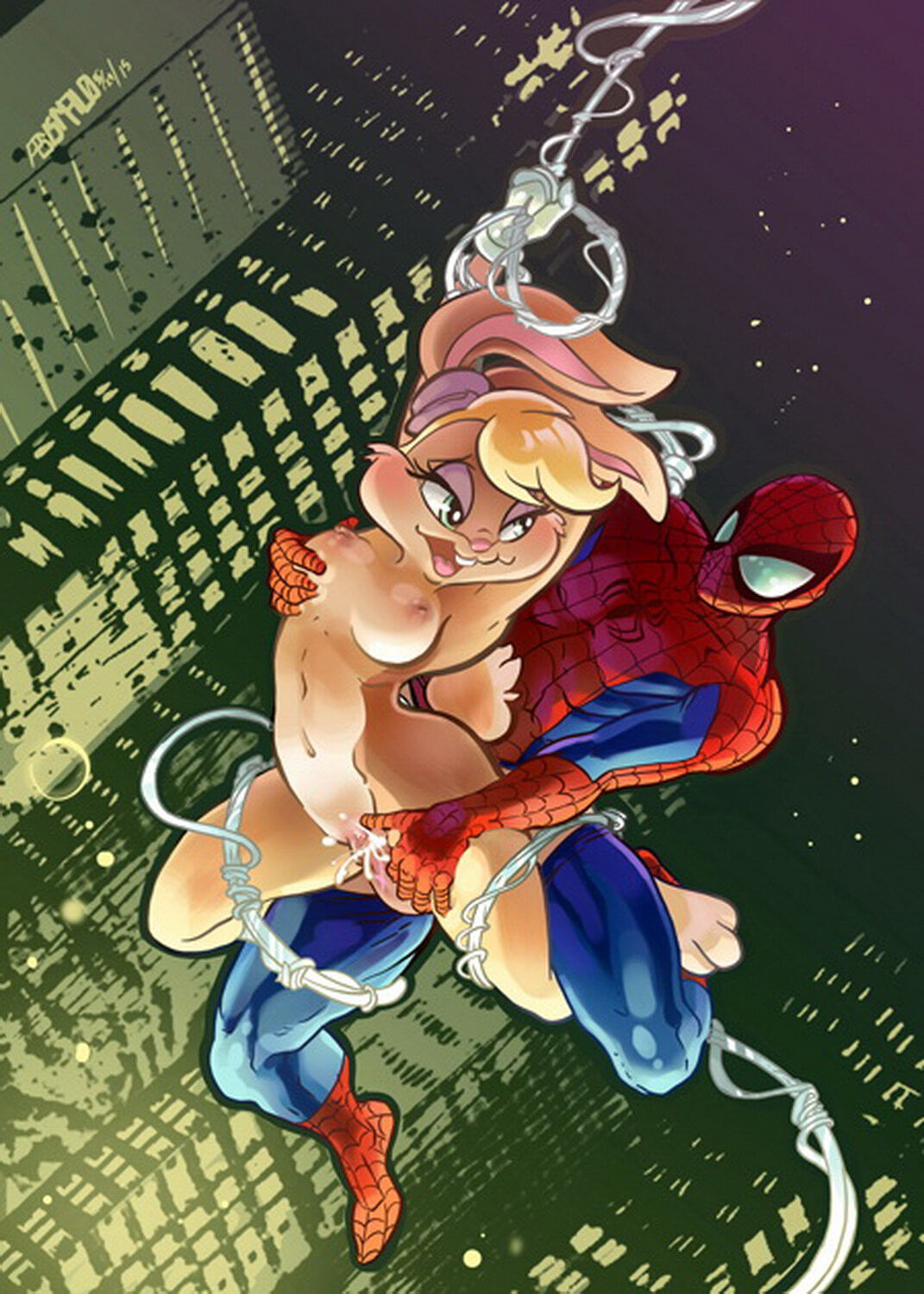 Peter Parker and Lola Bunny Nipples Tits Clit Pussy Penetration
