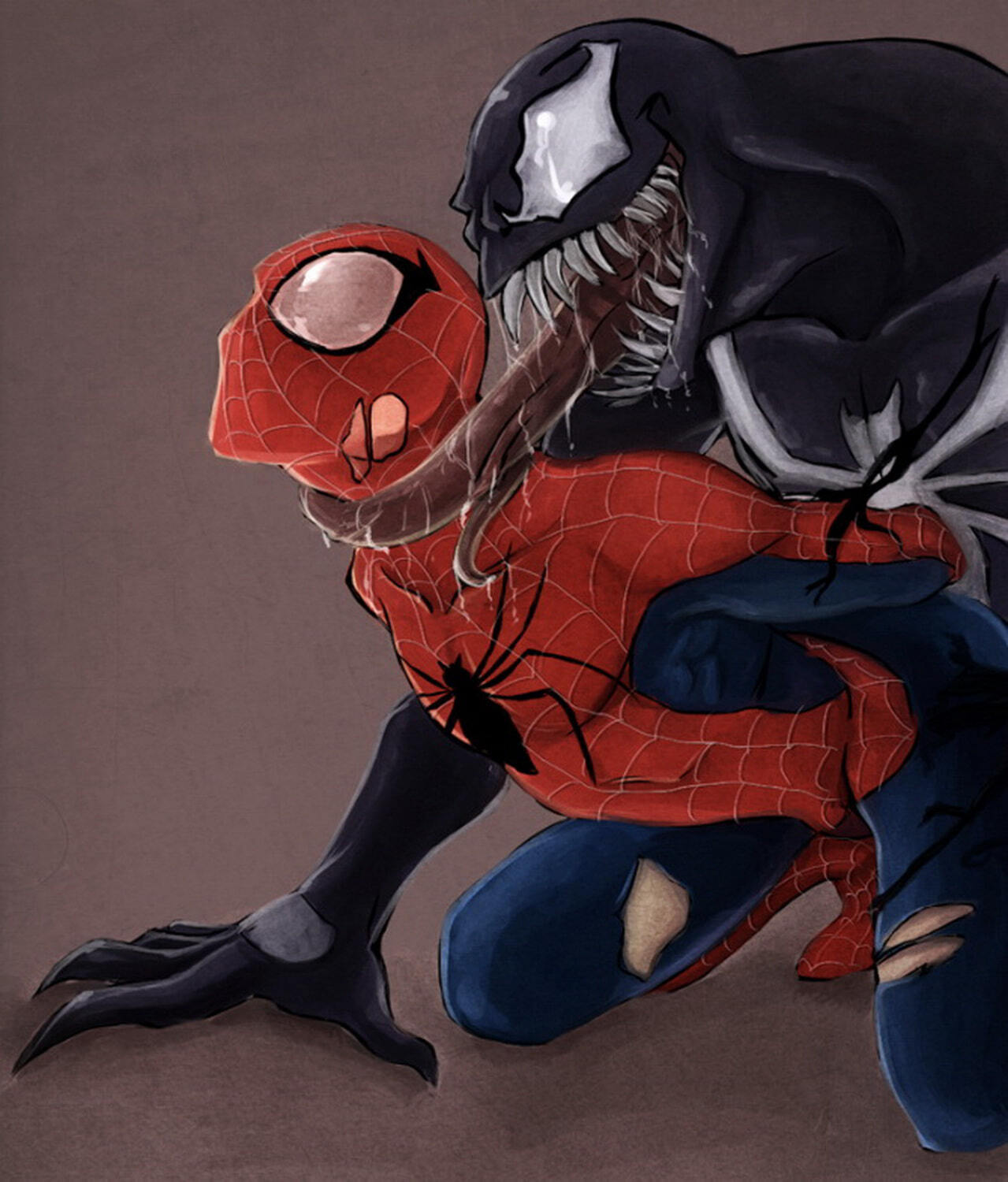 Peter Parker and Venom Gay Nude Latex Bondage