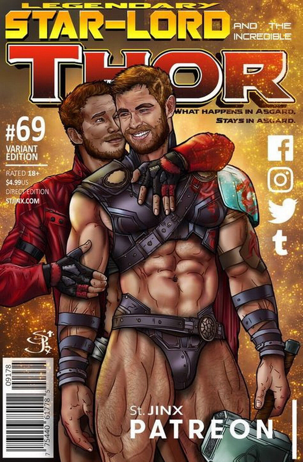 Peter Quill and Thor Muscular Gay
