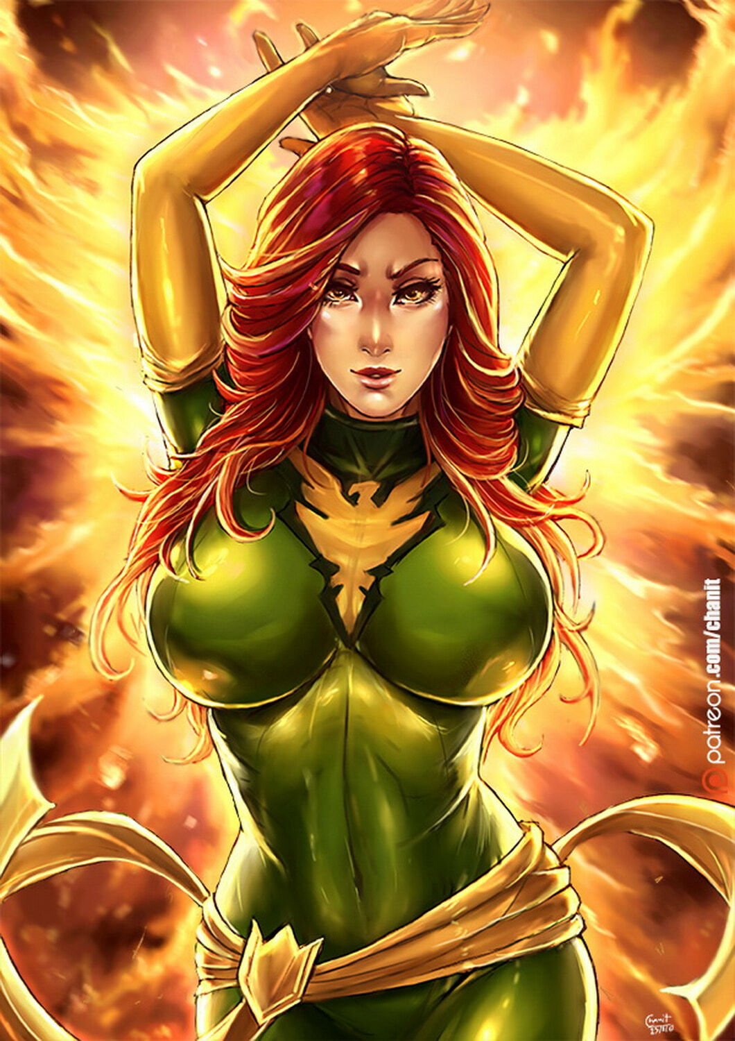 Phoenix and Jean Grey Superheroine Solo Solo Female Big Breast