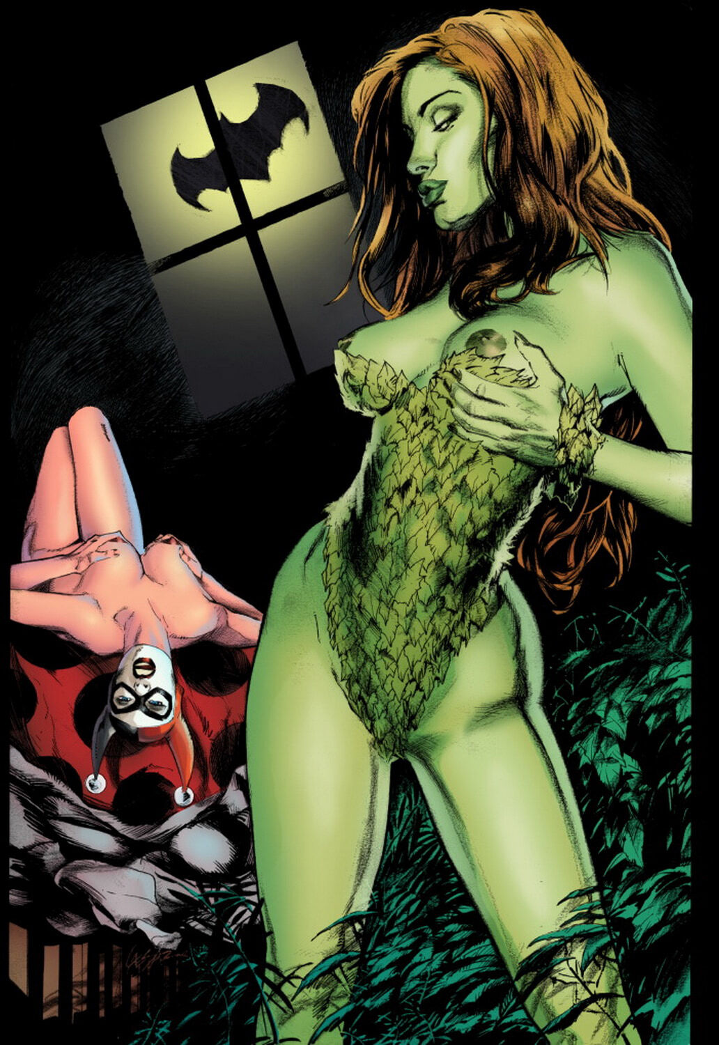 Poison Ivy and Harley Quinn Yuri Female Only