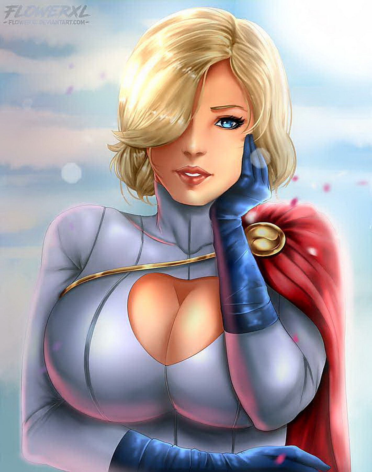 Power Girl and Karen Starr Blonde Big Breast Superheroine