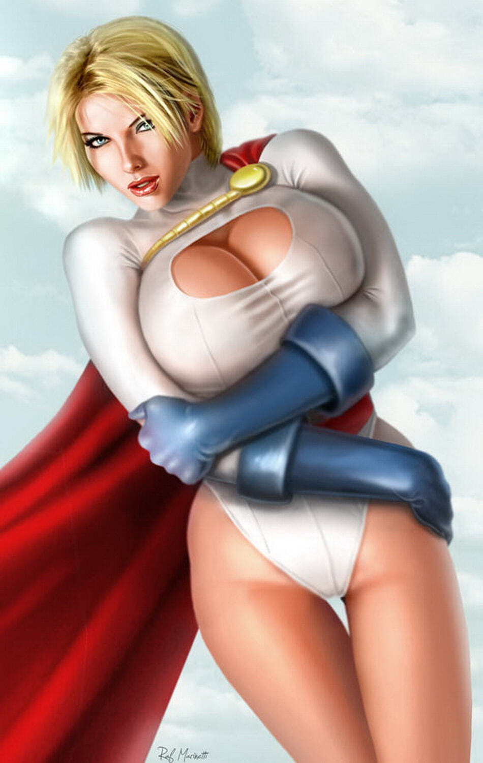 Power Girl and Karen Starr Solo Blonde Female Only Curvy Tits