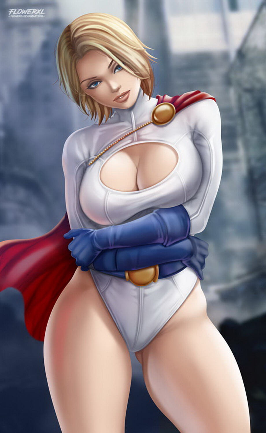 Power Girl and Karen Starr Solo Female Only Tits Legs Big Breast