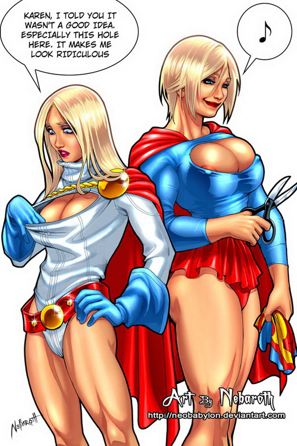 Powergirl and Supergirl Mature Blonde